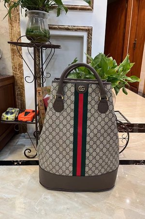 Gucci GG Supreme Travel Bags Beige Brown Gold Green Red Canvas Cotton