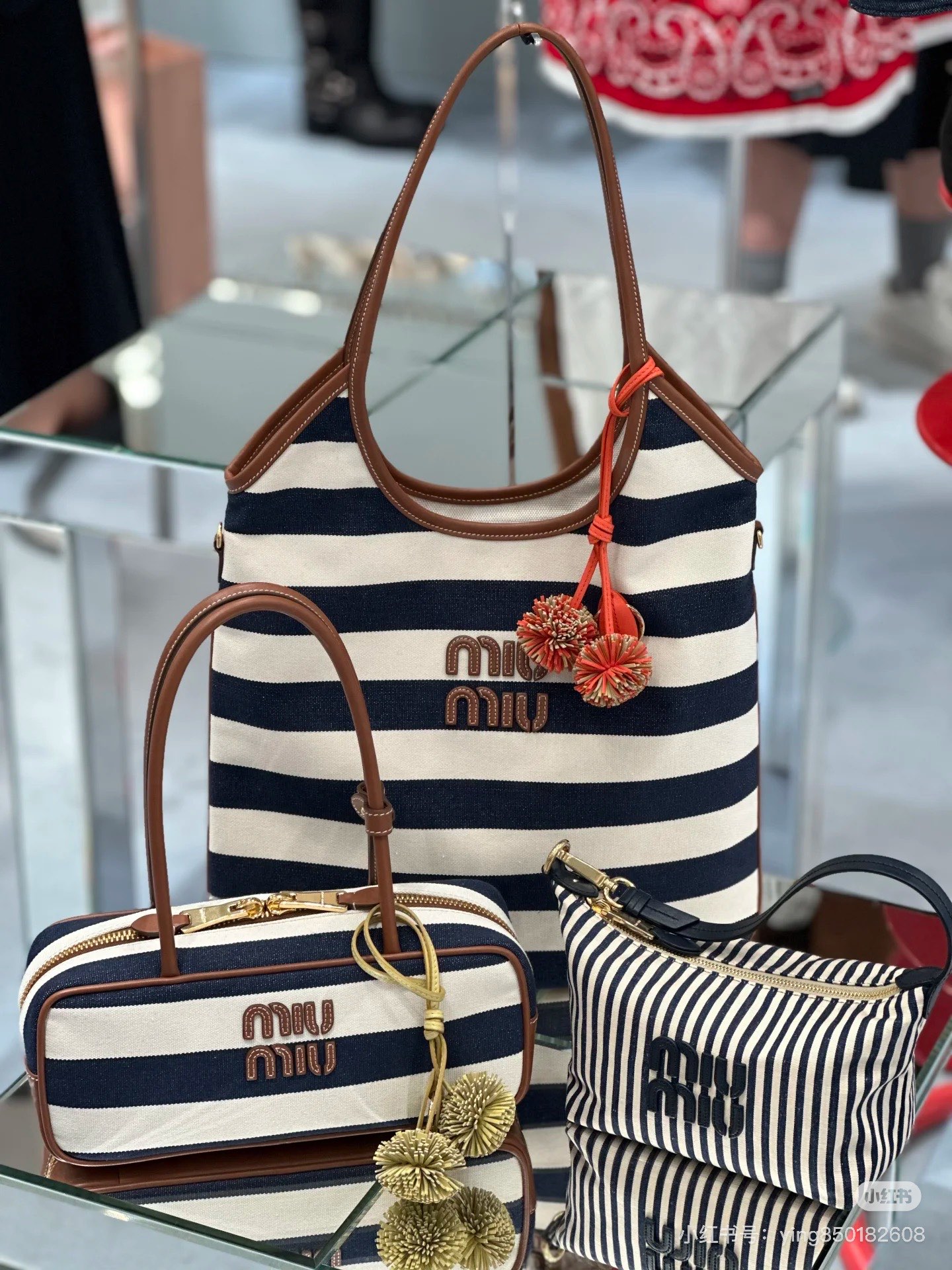 NO:558345,striped blue, MIUMIU, miumiu19860909条纹蓝,MIUMIU,miumiu,Bag
