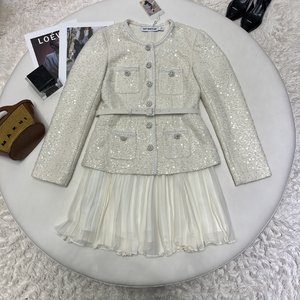 Chanel Clothing Dresses Skirts White Splicing Spring Collection
