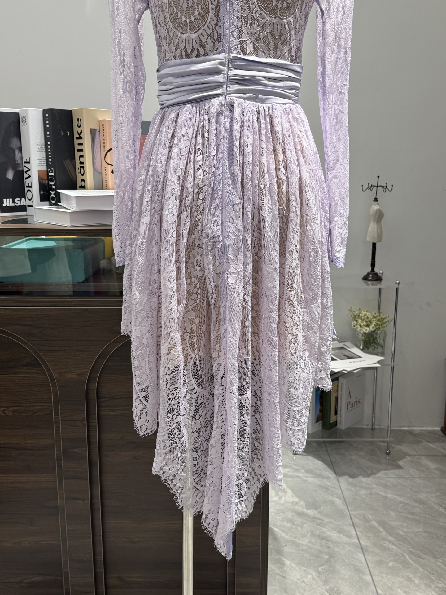 Elegant Lavender Lace Dress - Long Sleeve, Irregular Hem, Fitted Waist 8 i1743865859605 9687 0 7
