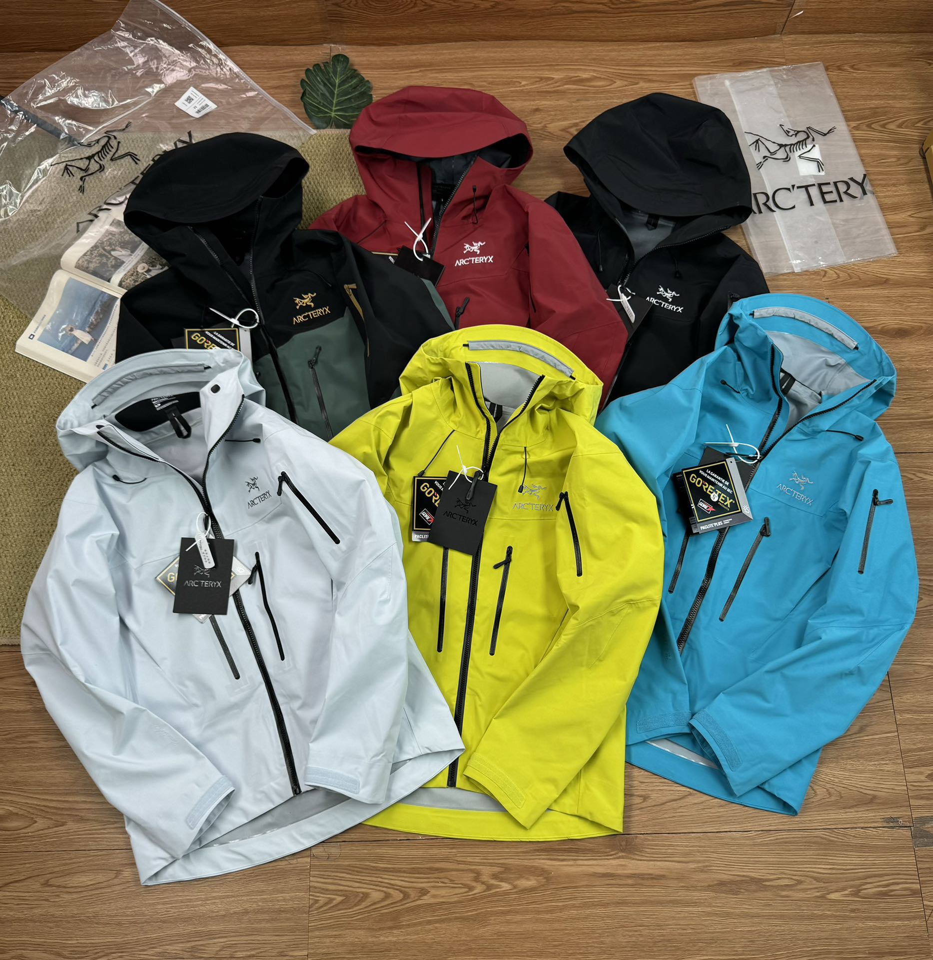 Arcteryx Kleding Jas &Jassen Zwart Blauw Bourgondië Groen Rood Geel Borduurwerk TPU Bovenzijde met capuchon