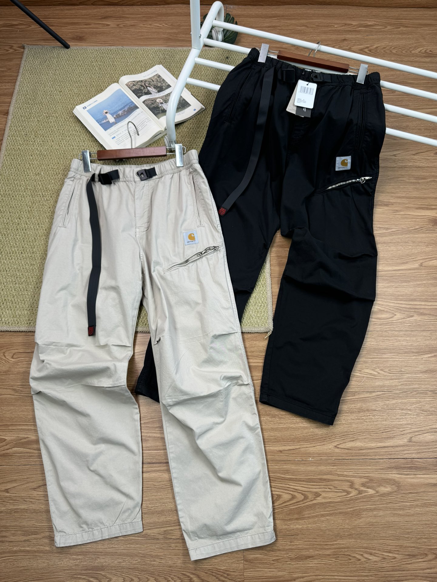 Carhartt Kleding Broek Zwart KhakiName Katoen Casual