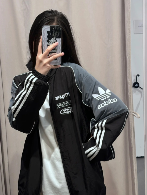 Adidas Men's Racing Windbreaker Jacket, Striped Trim, Motorsport Style 1 Adidas Men's Racing Windbreaker Jacket, Striped Trim, Motorsport Style