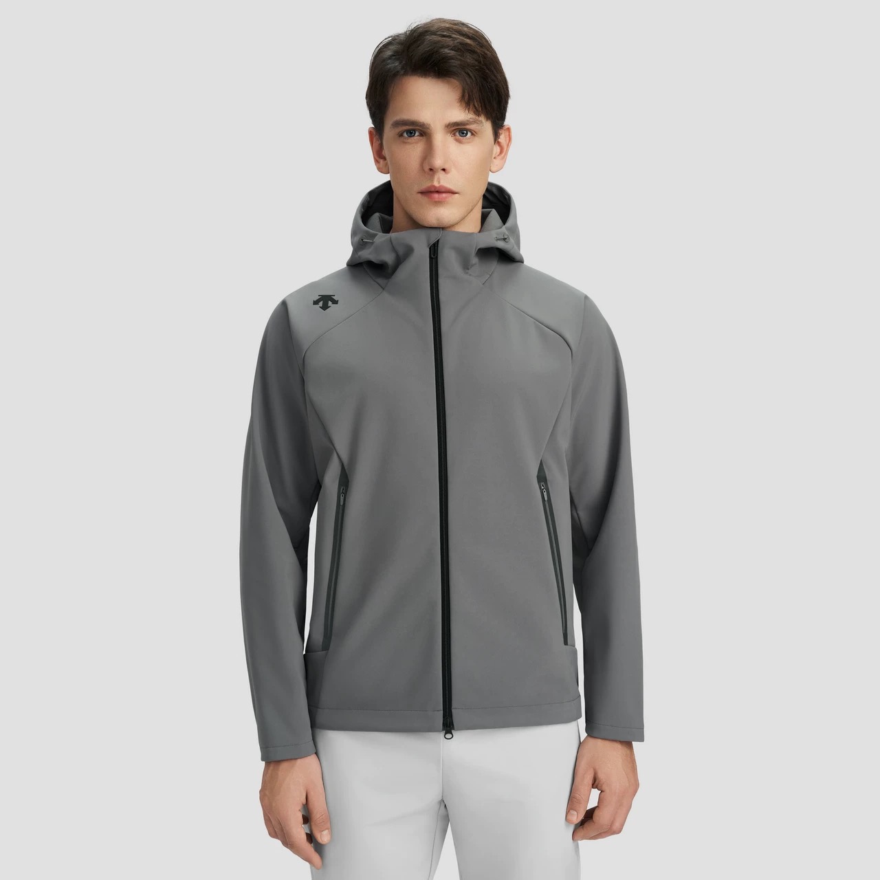 Descente Men's Fleece Lined Water-Resistant Hooded Training Jacket