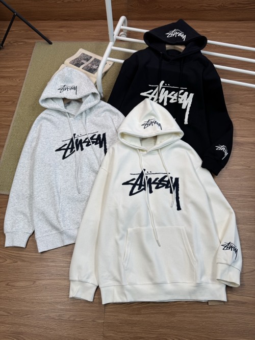 Stussy 2025SS Embroidered Couple Hoodie Oversized Boyfriend Style Loose Fit 1 Stussy 2025SS Embroidered Couple Hoodie Oversized Boyfriend Style Loose Fit