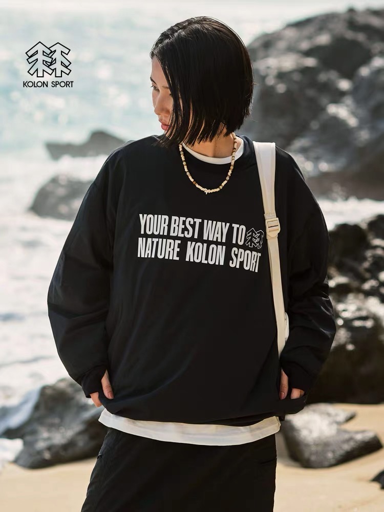 KOLON SPORT Unisex Outdoor Sweatshirt Moisture Wicking Quick Dry Pullover