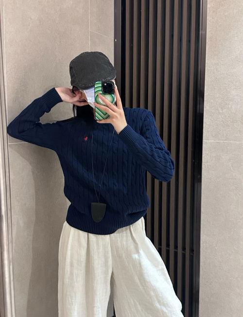 Ralph Lauren Cable-Knit Cotton Sweater, Classic Fit, Navy, Size M-XXL 1 Ralph Lauren Cable-Knit Cotton Sweater, Classic Fit, Navy, Size M-XXL