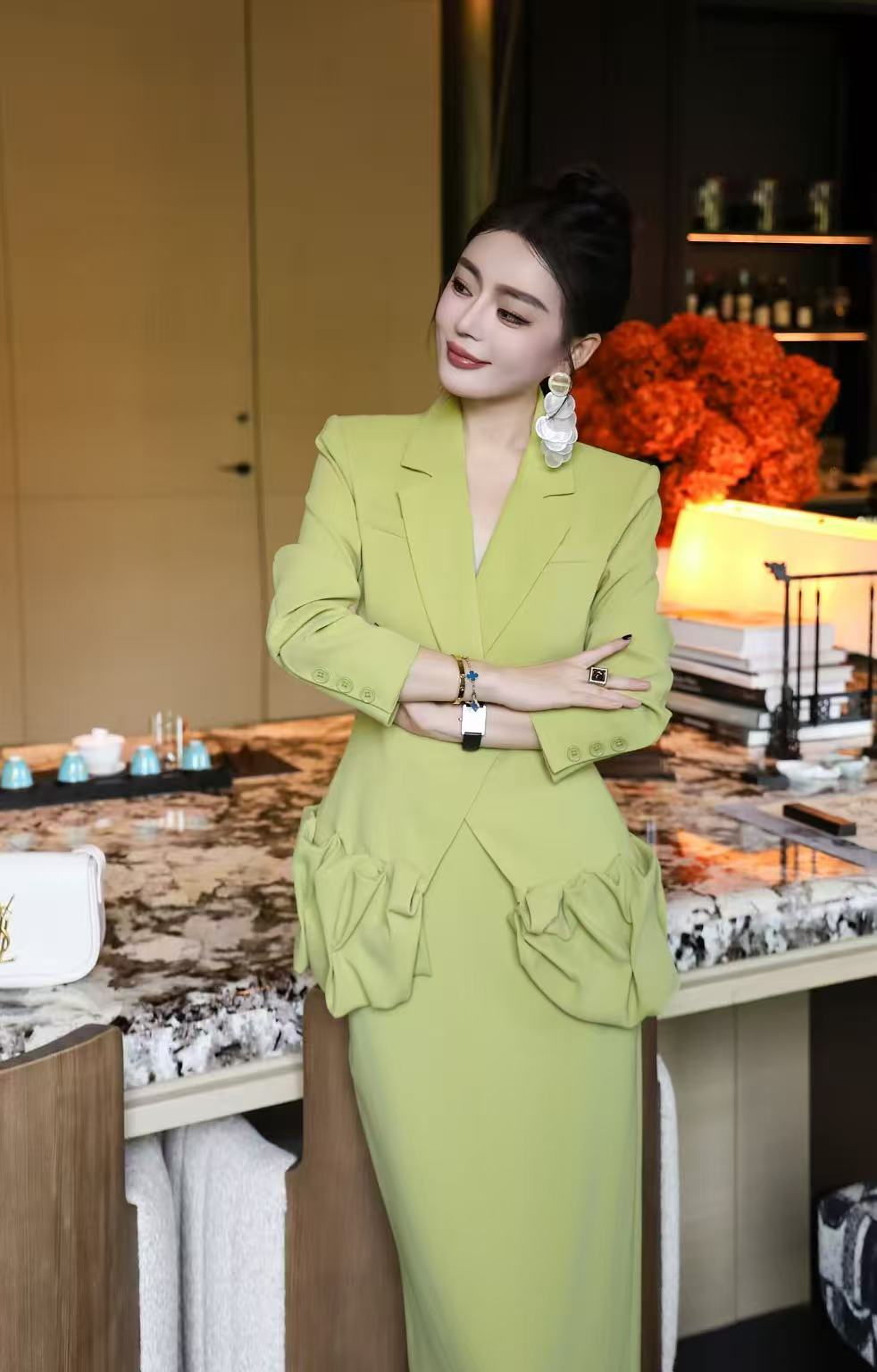 Elegant Two-Piece Suit Blazer and Skirt Set, Sophisticated Design for Women 6 i1756728036279 6474 0 6