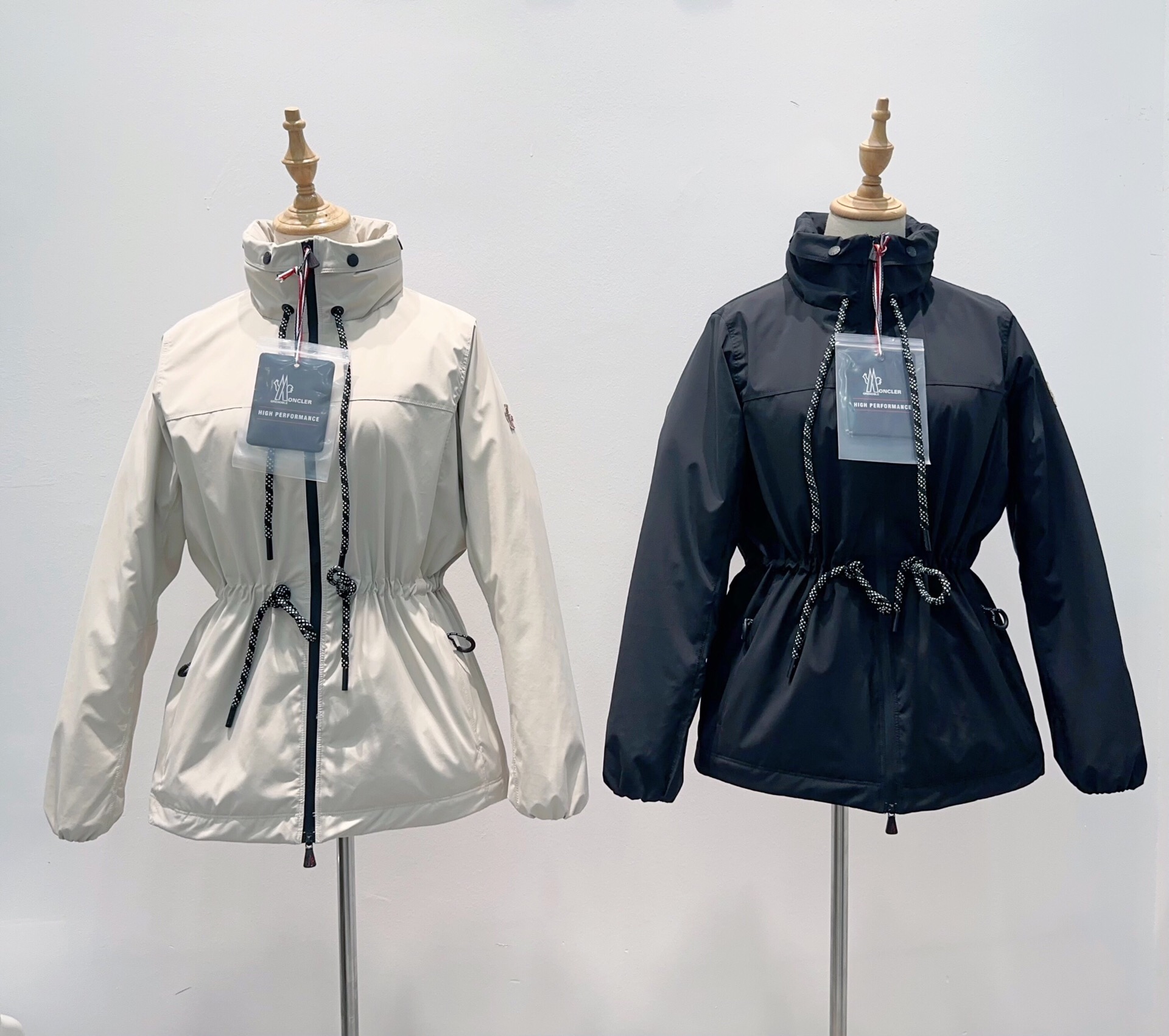 Stand Collar Drawstring Waist Jacket