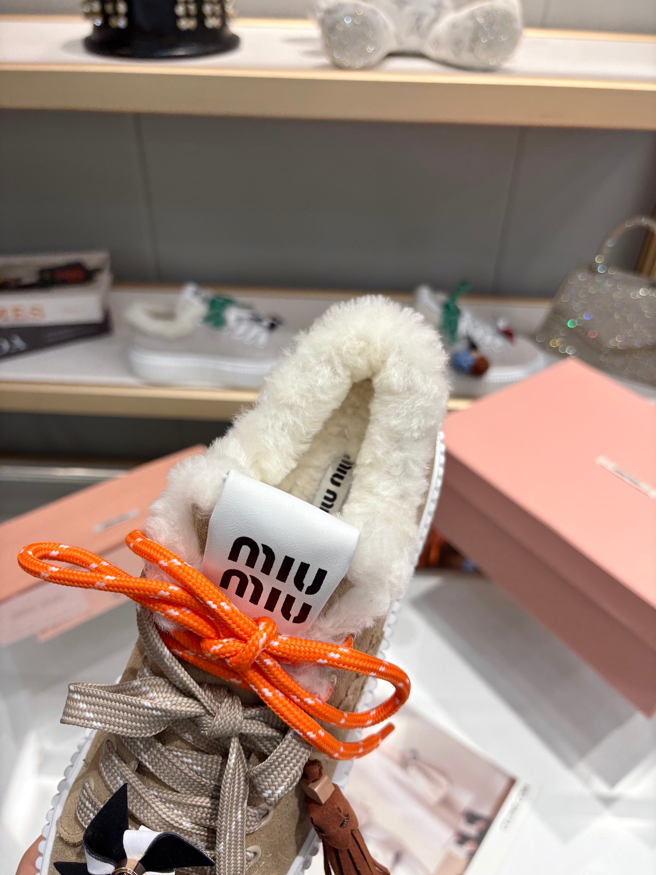 Miu Miu Women's 25SS Winter New Thick-Soled Sneakers, Lambswool Shoes 8 a1758187492168 5608