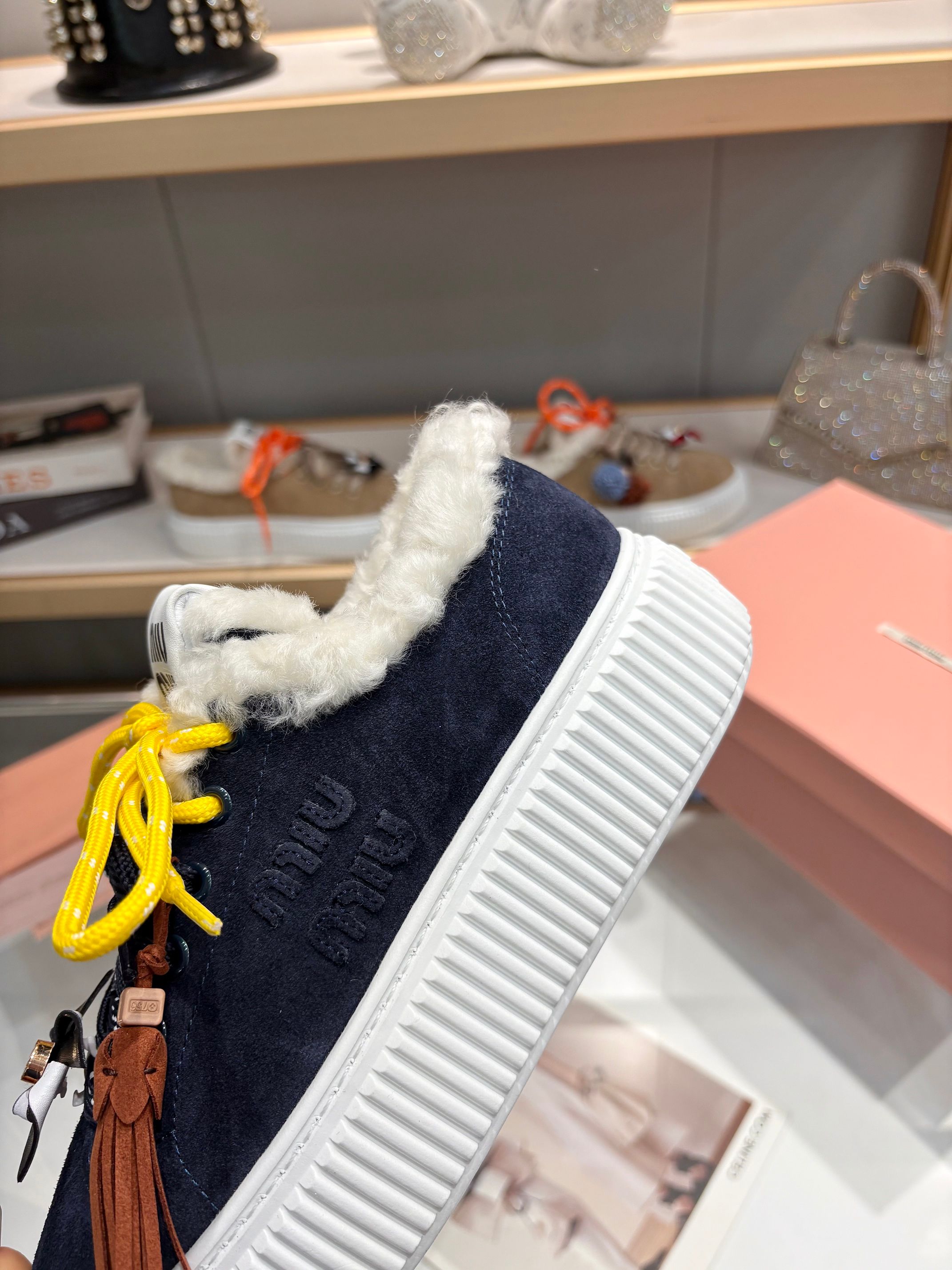 Miu Miu 25SS Flatform Sneakers, Lambswool Trim, Comfortable and Stylish 8 a1758187546957 7060