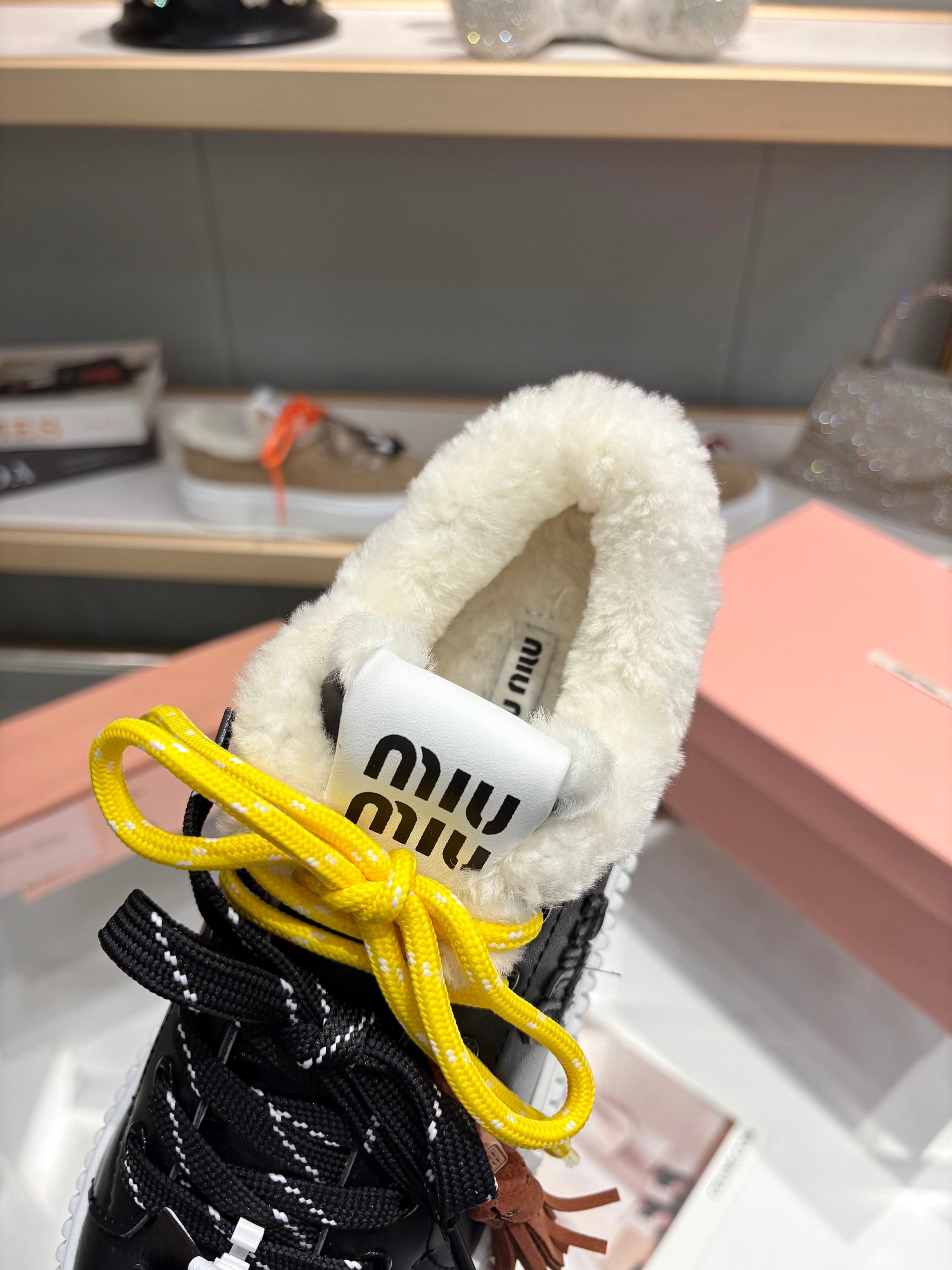 Miu Miu Women's Shearling Trim Leather Platform Sneakers - Stylish & Comfy 9 a1758187623954 3462