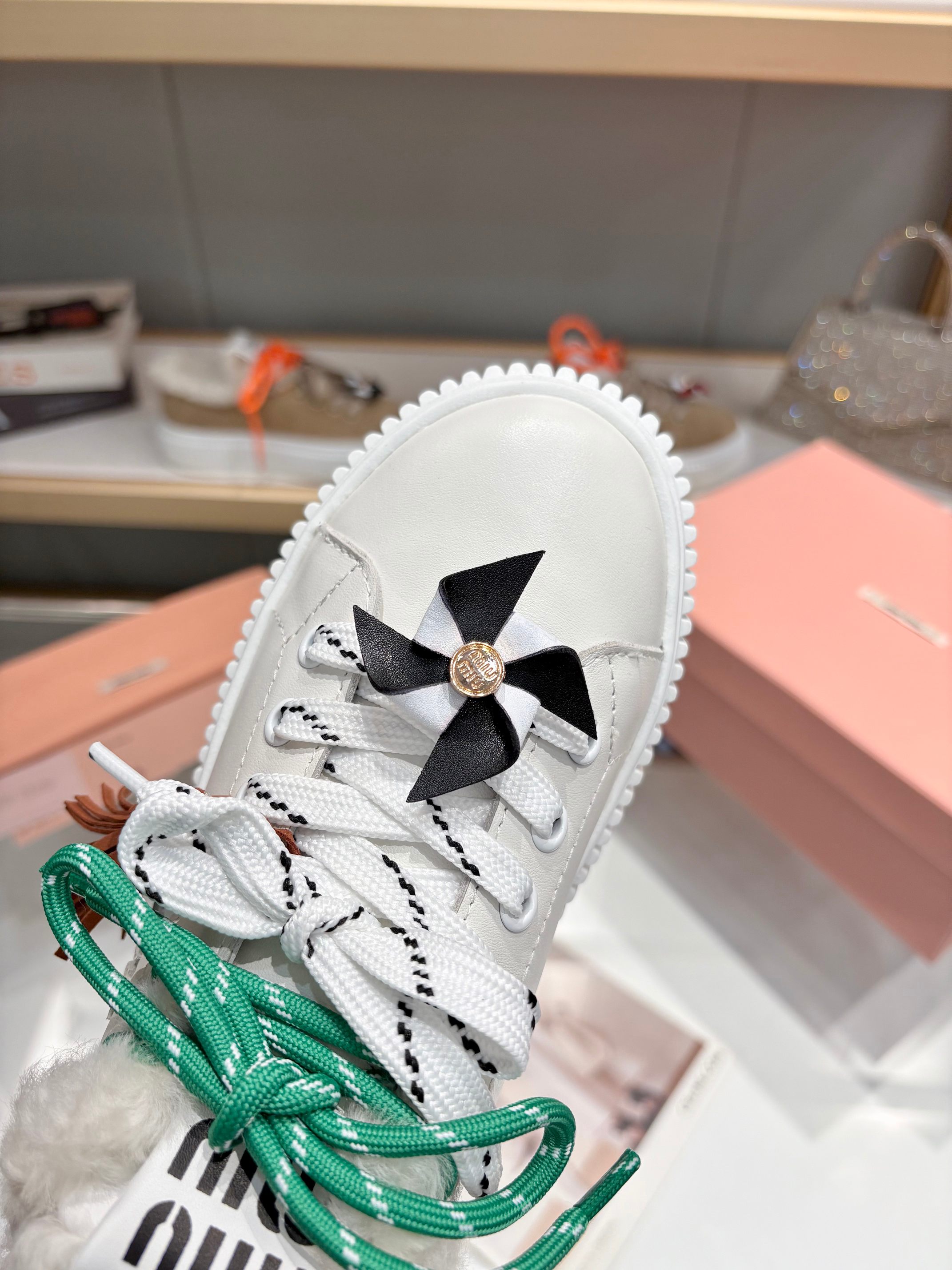 Miu Miu Women's Shearling-Lined Leather Platform Sneakers - Iconic Style 7 a1758187688070 8142