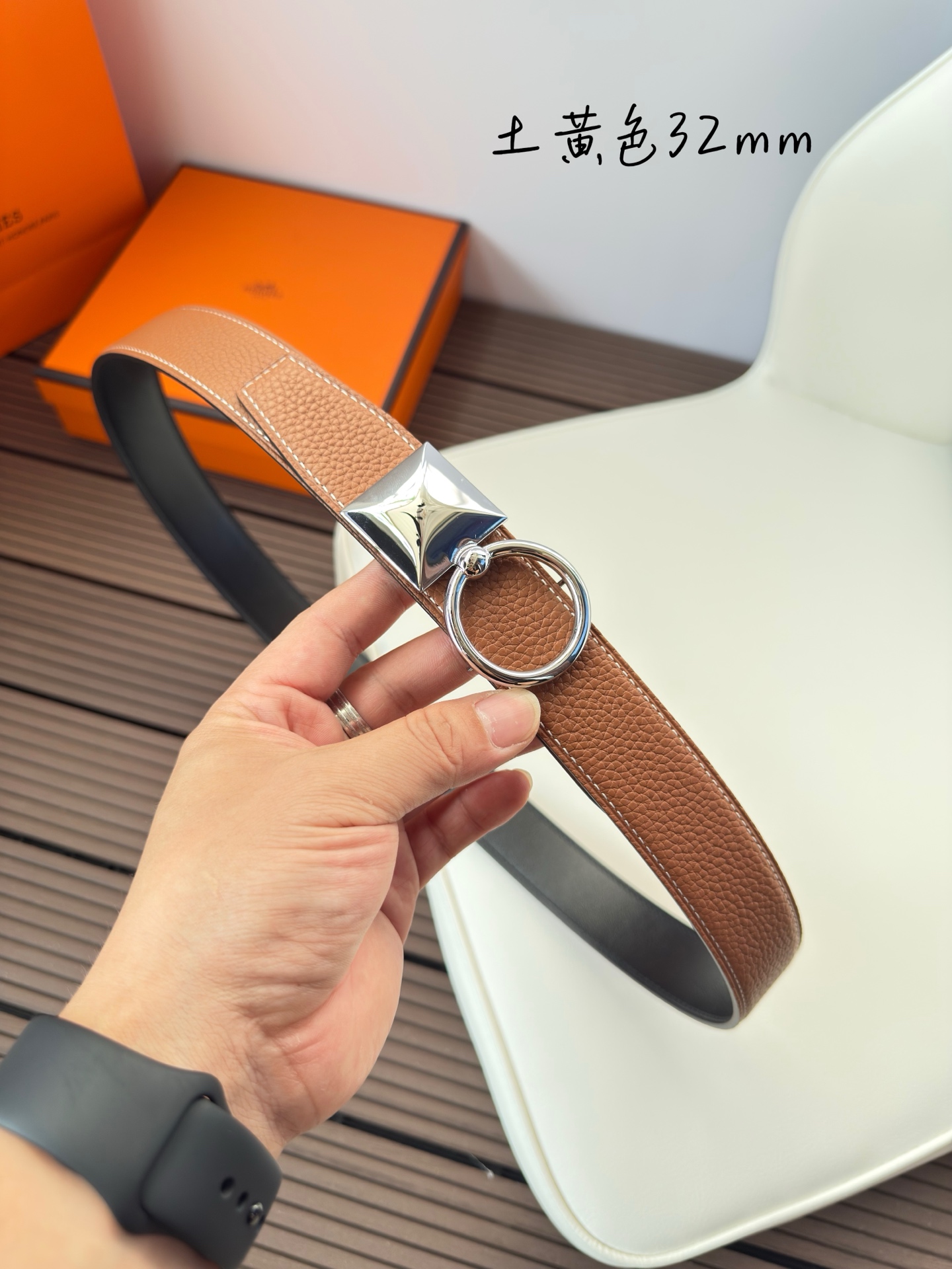  Hermès 双面进口原版皮料 纯钢五金 高端上档次  3.2CM