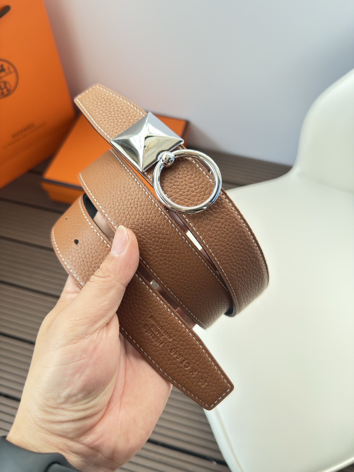  Hermès 双面进口原版皮料 纯钢五金 高端上档次  3.2CM