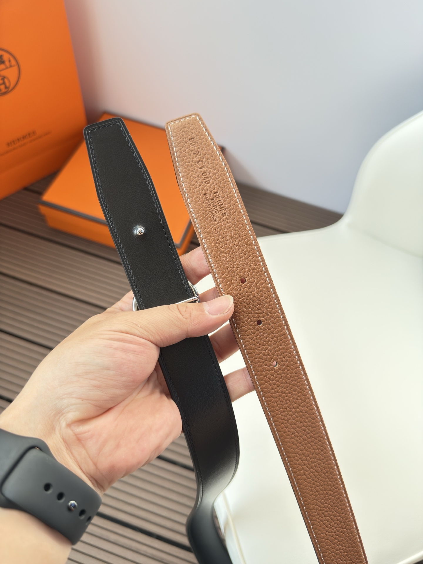  Hermès 双面进口原版皮料 纯钢五金 高端上档次  3.2CM