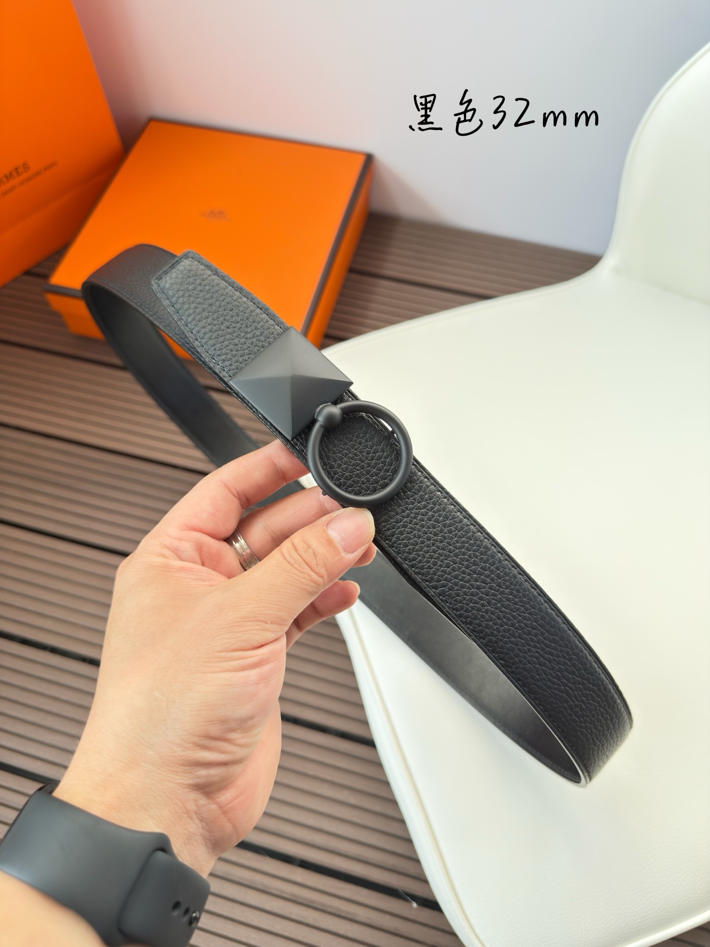  Hermès 双面进口原版皮料 纯钢五金 高端上档次  3.2CM