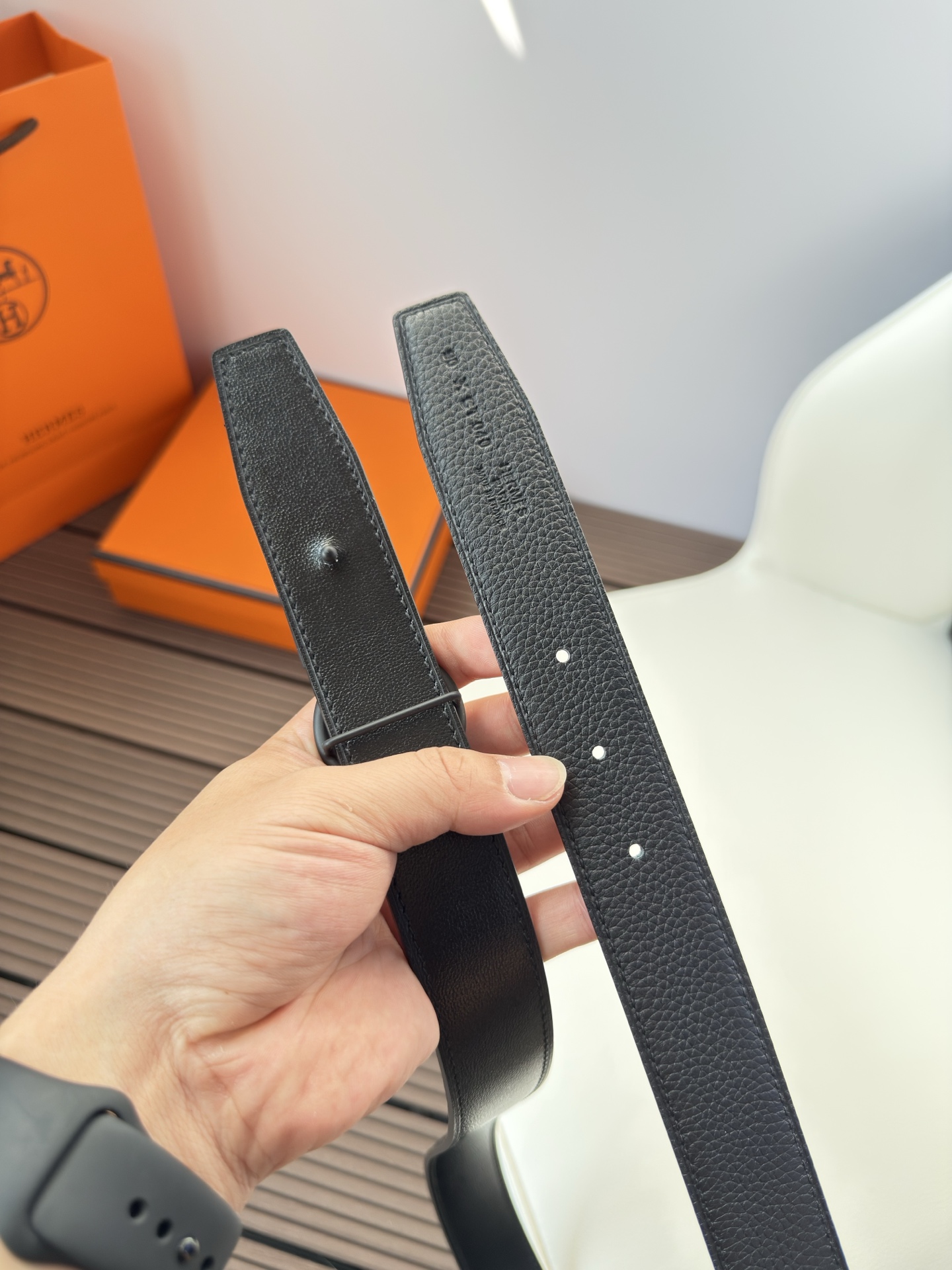  Hermès 双面进口原版皮料 纯钢五金 高端上档次  3.2CM