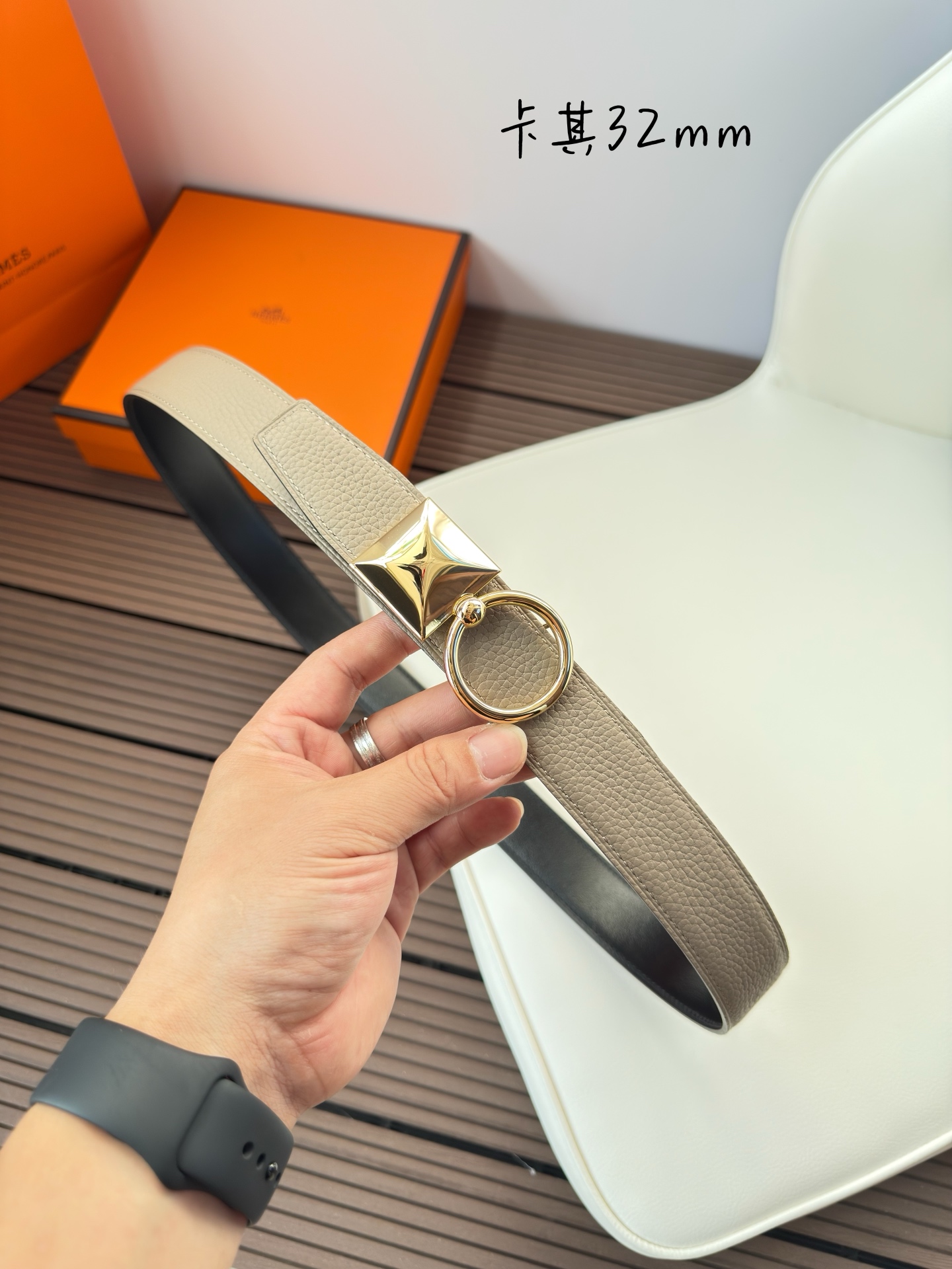  Hermès 双面进口原版皮料 纯钢五金 高端上档次  3.2CM