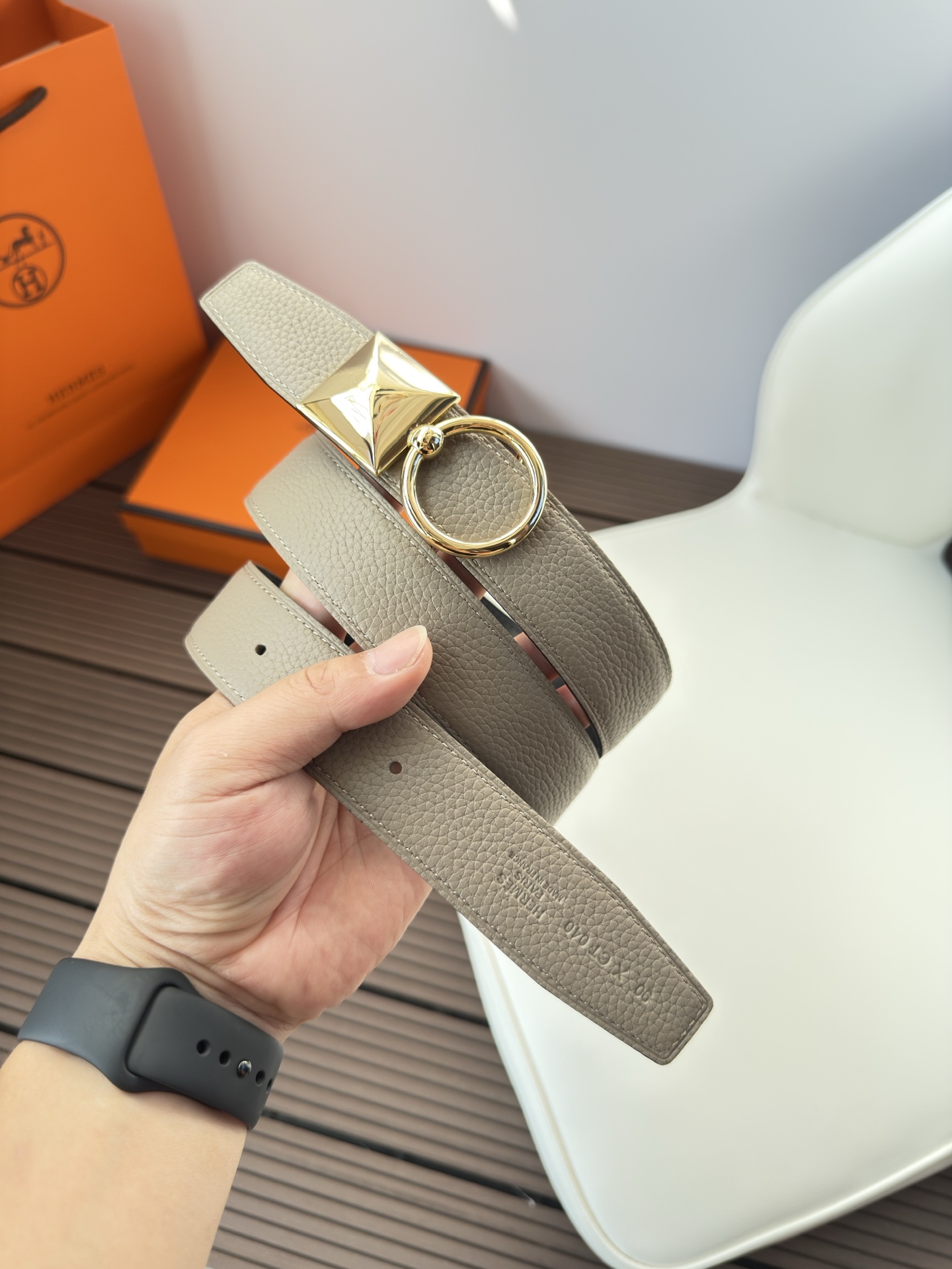  Hermès 双面进口原版皮料 纯钢五金 高端上档次  3.2CM
