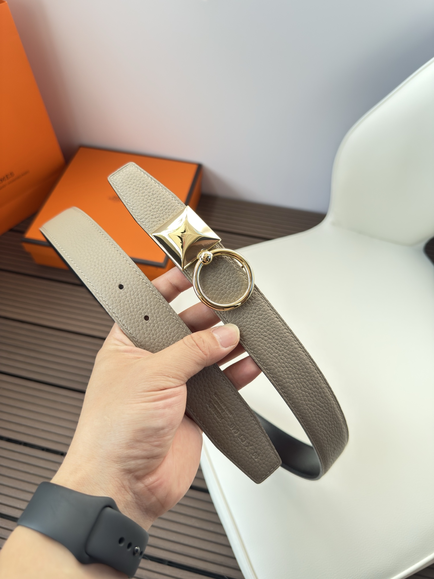 Hermès 双面进口原版皮料 纯钢五金 高端上档次  3.2CM