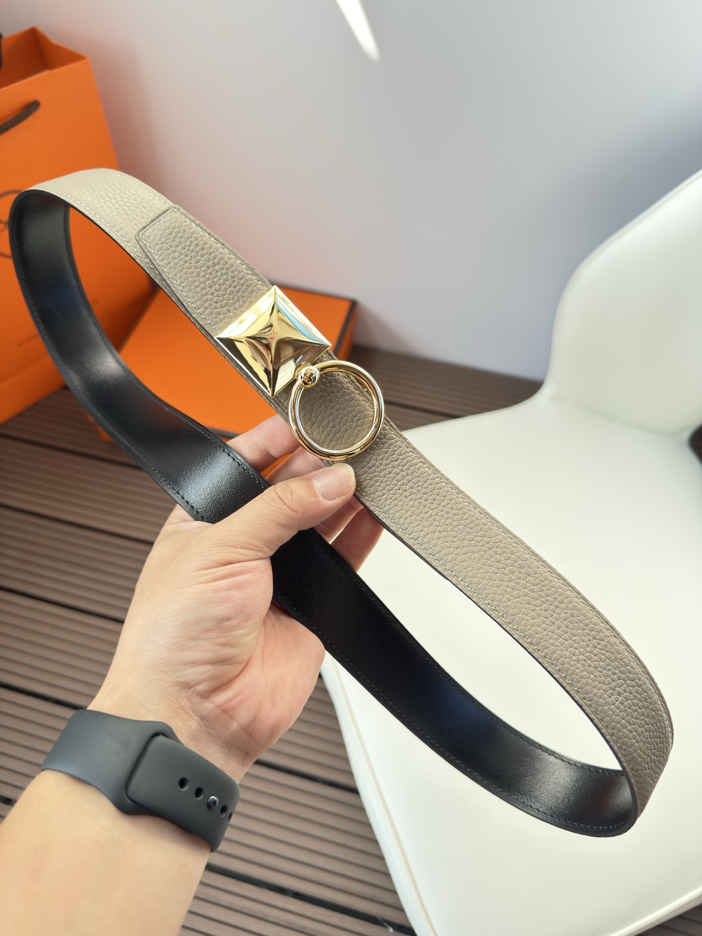  Hermès 双面进口原版皮料 纯钢五金 高端上档次  3.2CM