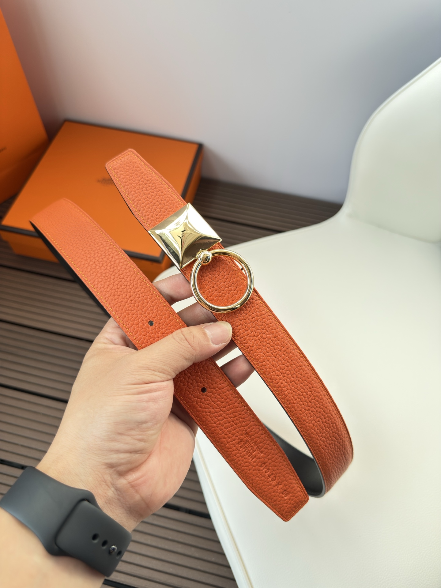  Hermès 双面进口原版皮料 纯钢五金 高端上档次  3.2CM