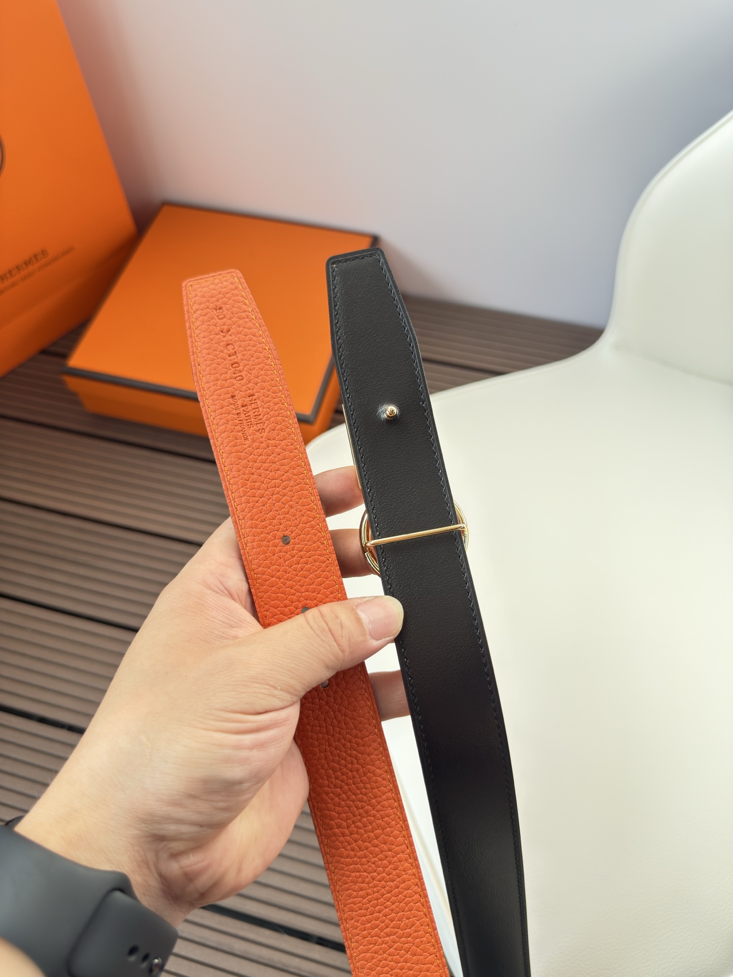  Hermès 双面进口原版皮料 纯钢五金 高端上档次  3.2CM