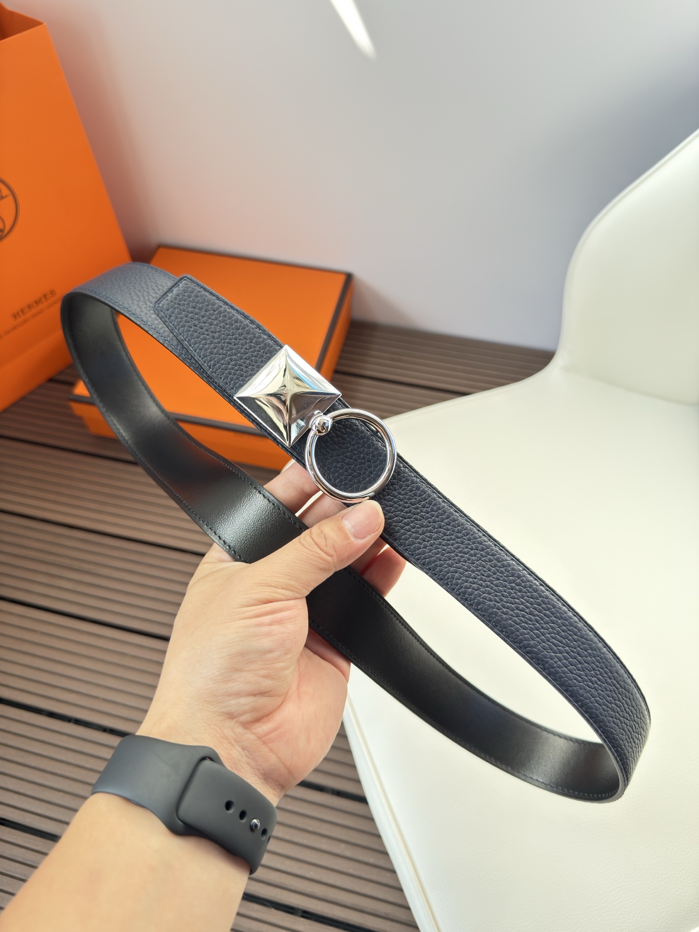  Hermès 双面进口原版皮料 纯钢五金 高端上档次  3.2CM