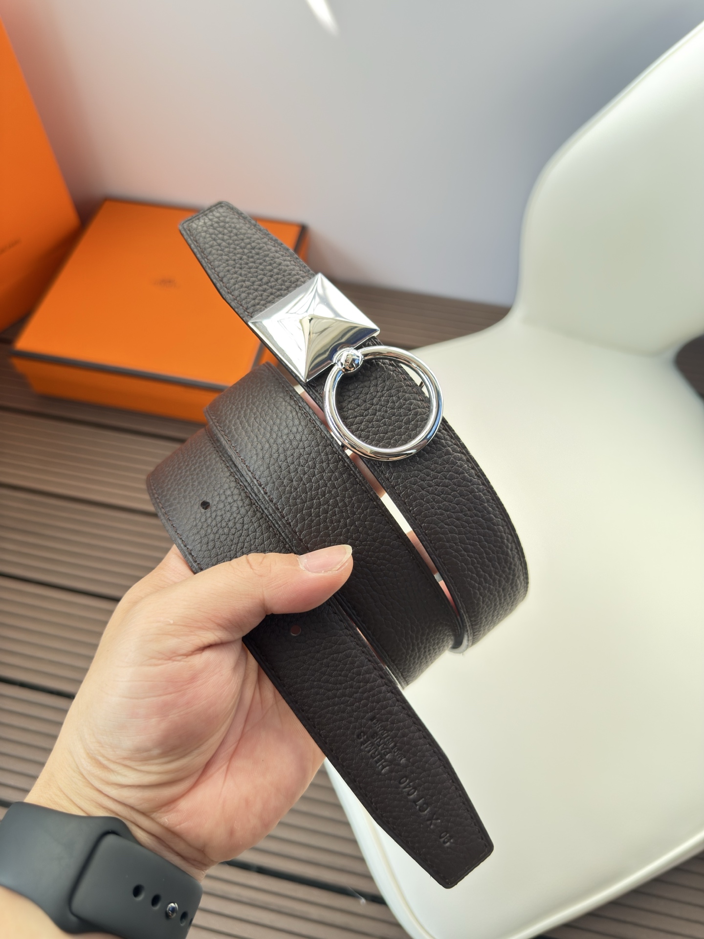  Hermès 双面进口原版皮料 纯钢五金 高端上档次  3.2CM