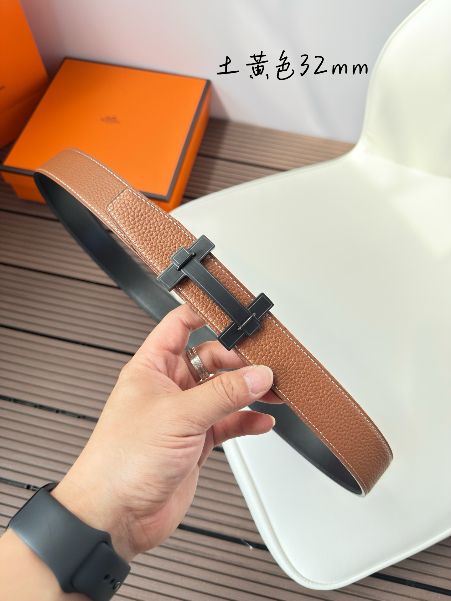  Hermès 双面进口原版皮料 纯钢五金 高端上档次  3.2CM