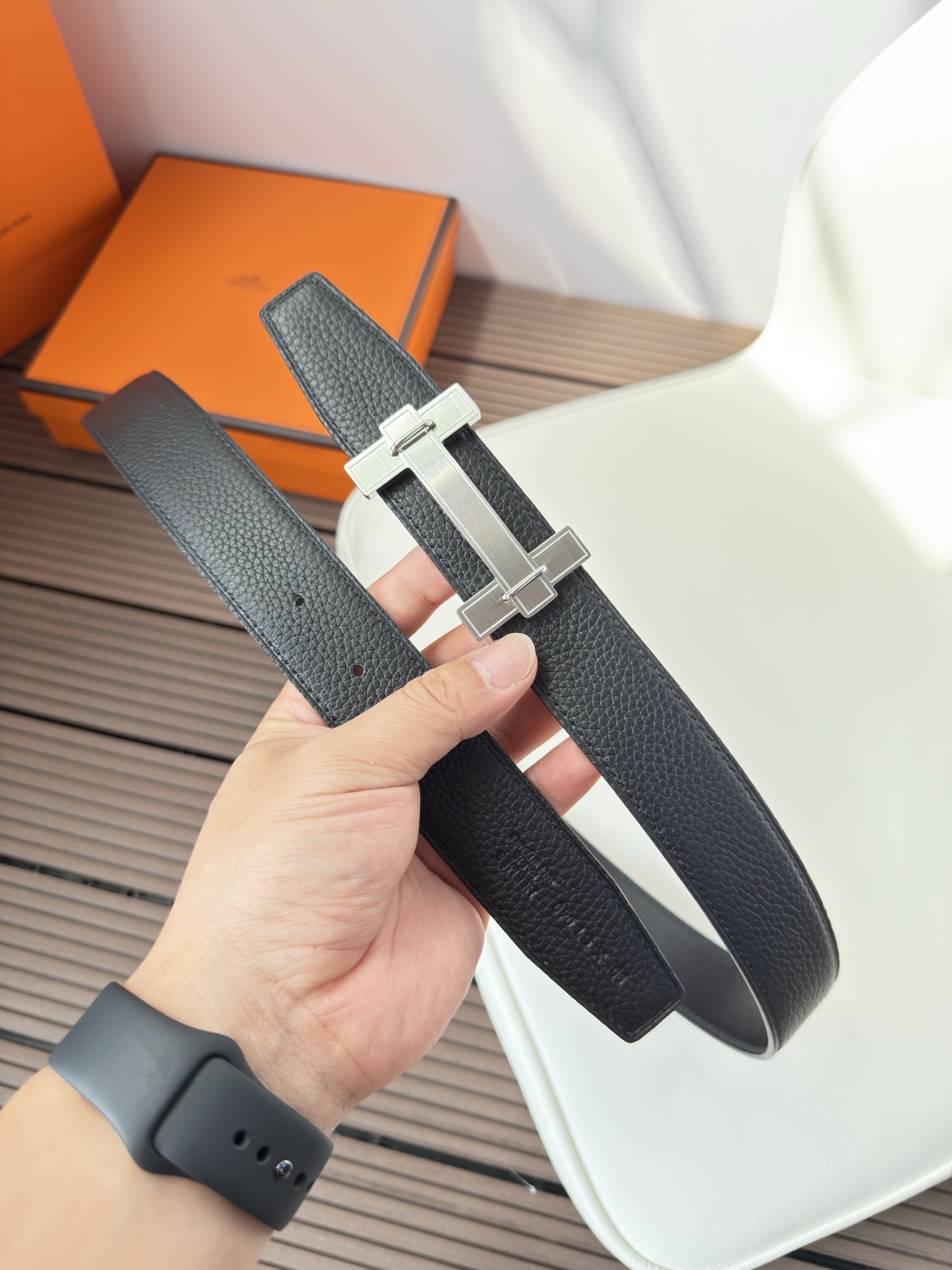  Hermès 双面进口原版皮料 纯钢五金 高端上档次  3.2CM