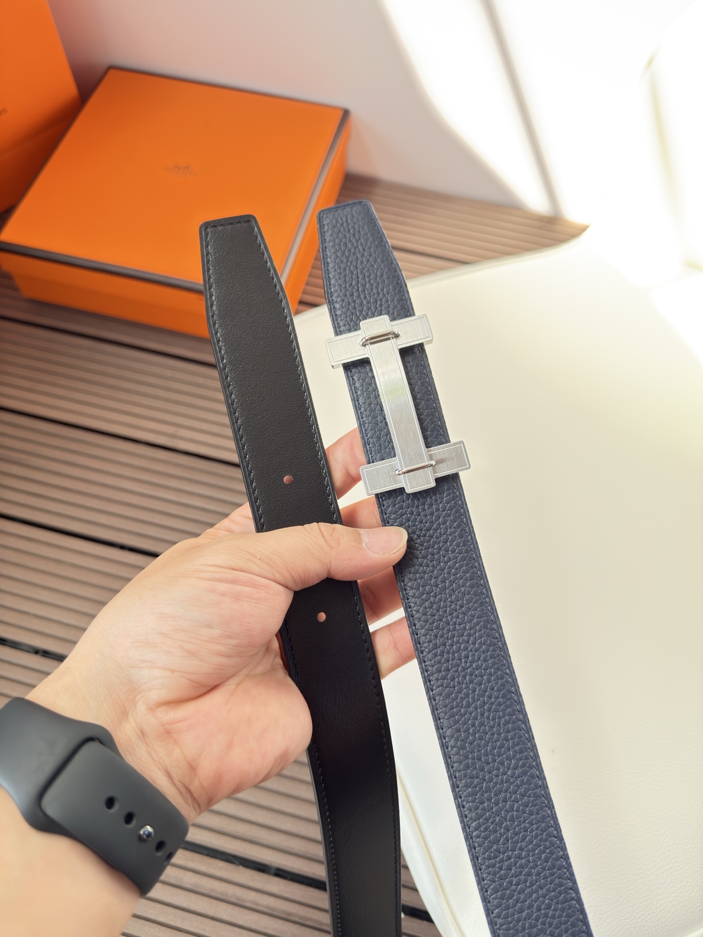  Hermès 双面进口原版皮料 纯钢五金 高端上档次  3.2CM