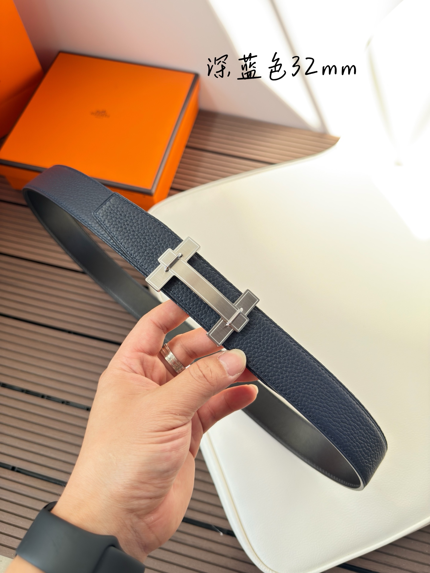  Hermès 双面进口原版皮料 纯钢五金 高端上档次  3.2CM