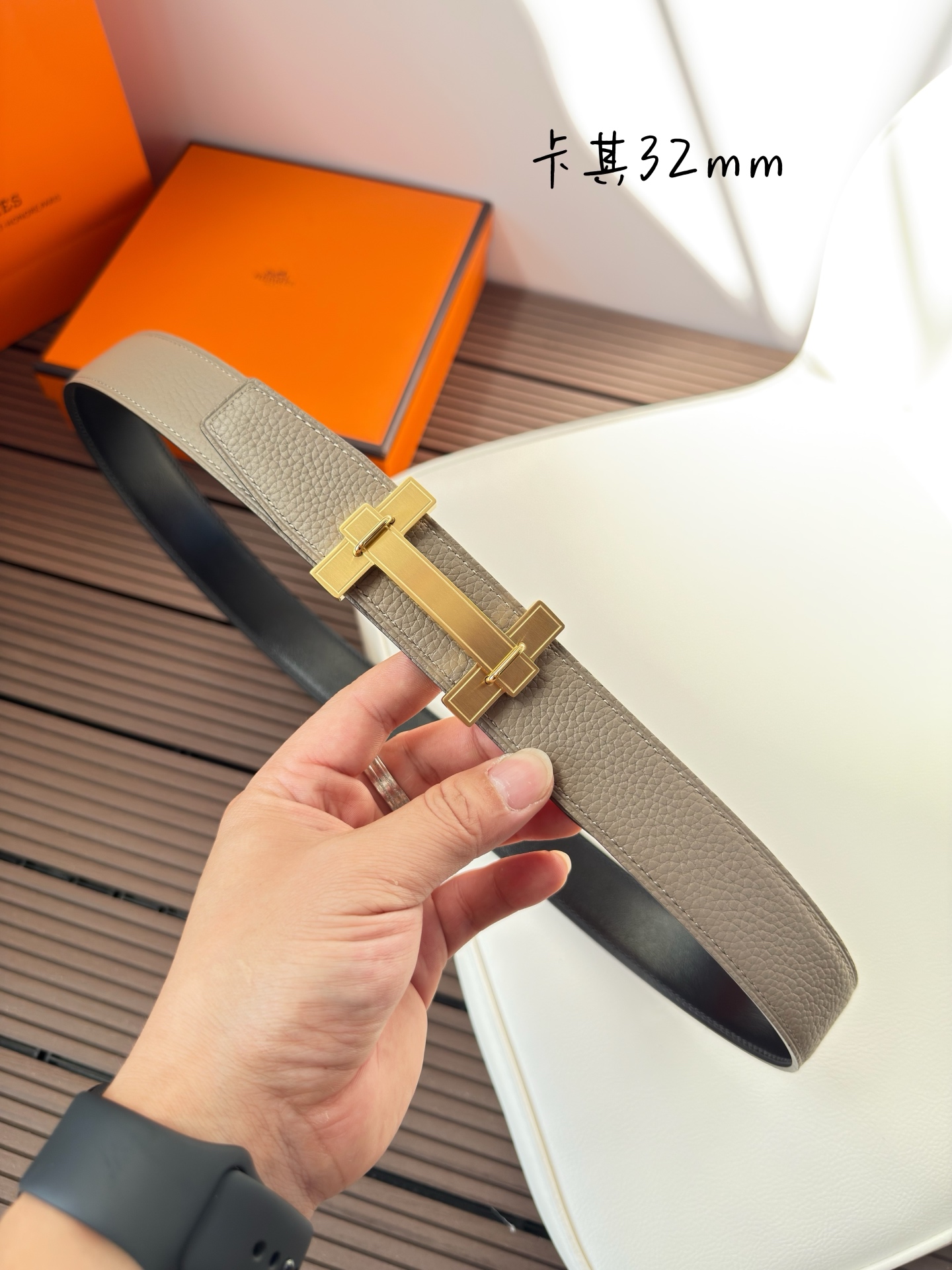  Hermès 双面进口原版皮料 纯钢五金 高端上档次  3.2CM
