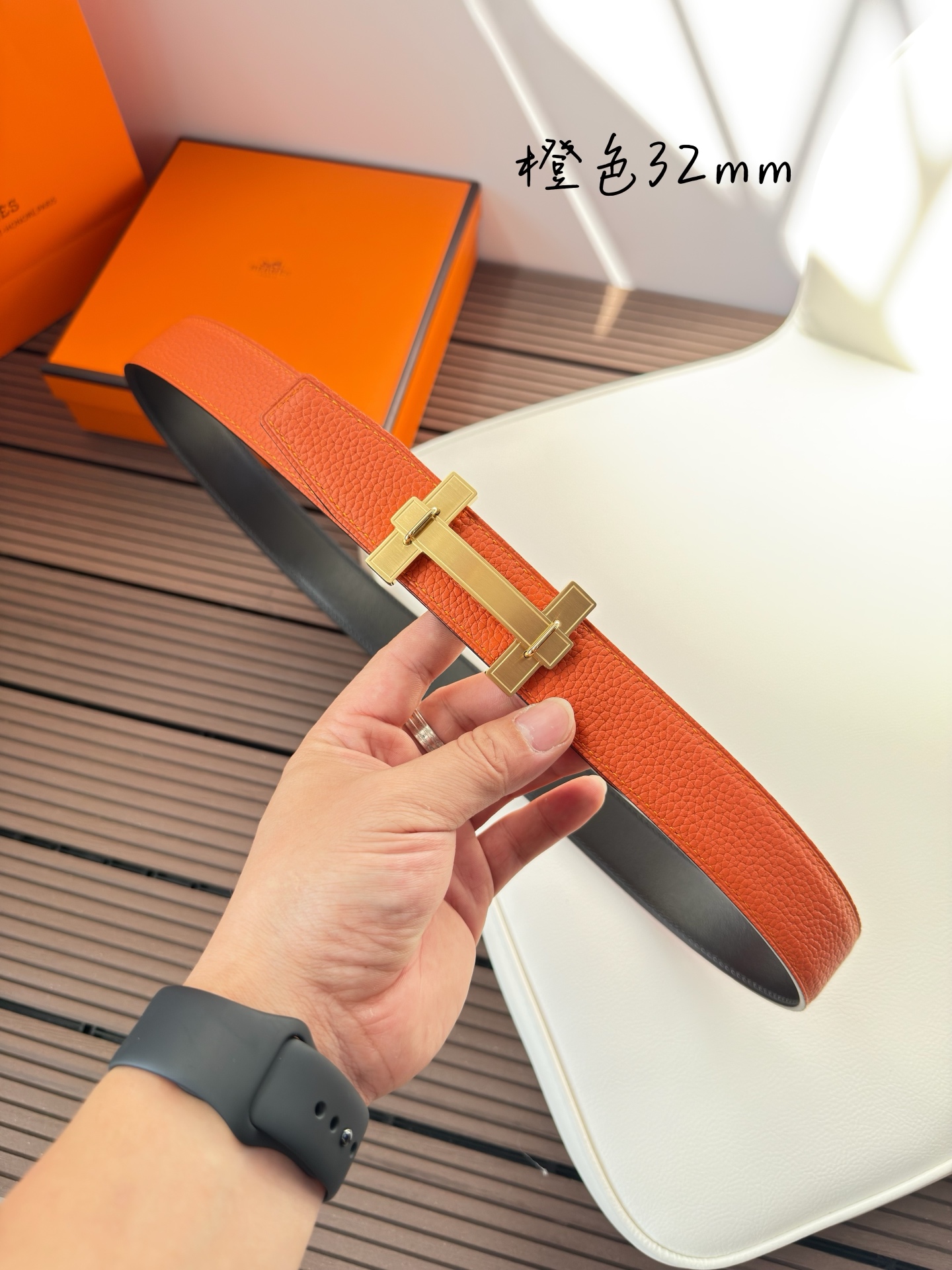  Hermès 双面进口原版皮料 纯钢五金 高端上档次  3.2CM