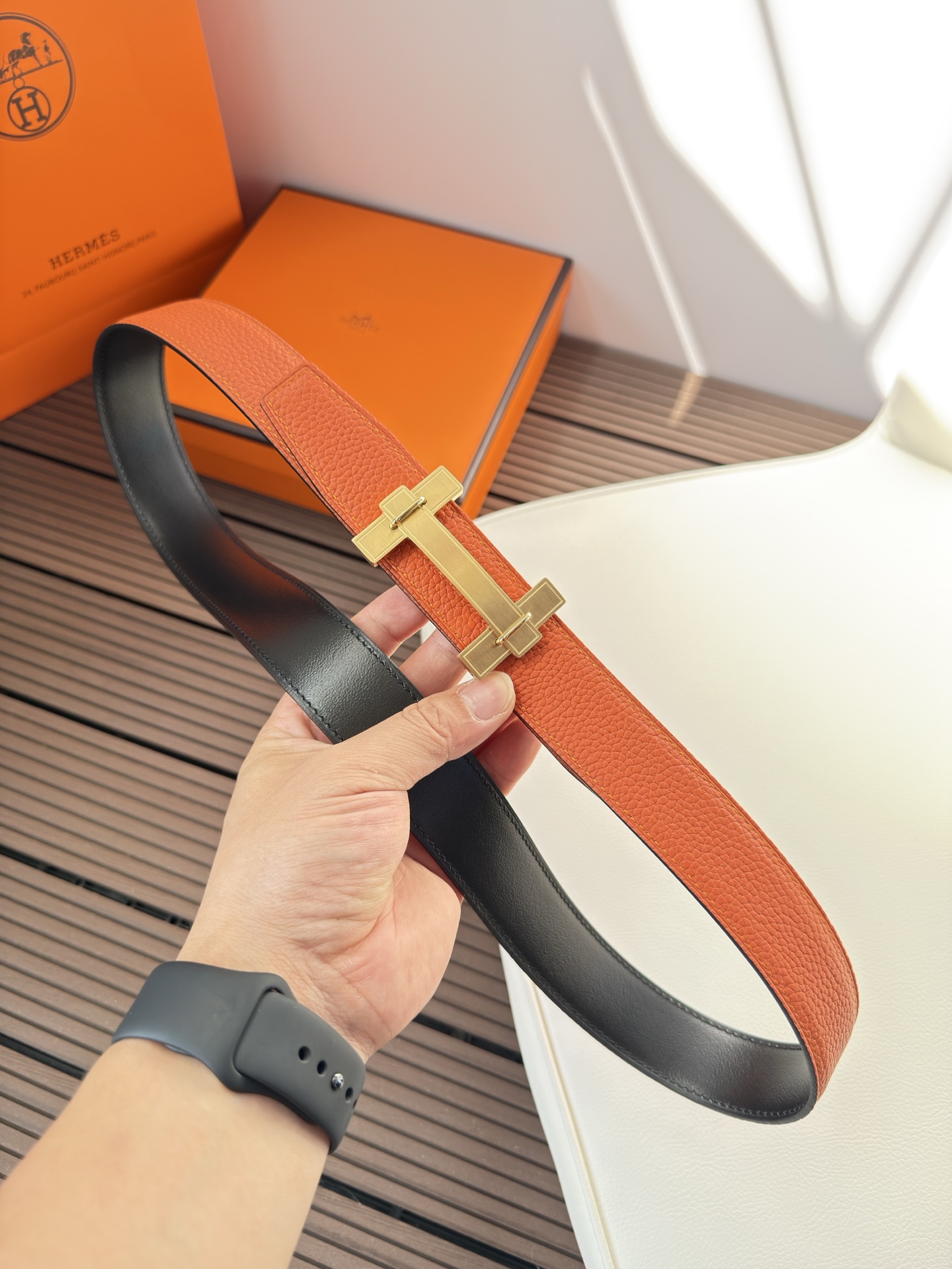  Hermès 双面进口原版皮料 纯钢五金 高端上档次  3.2CM
