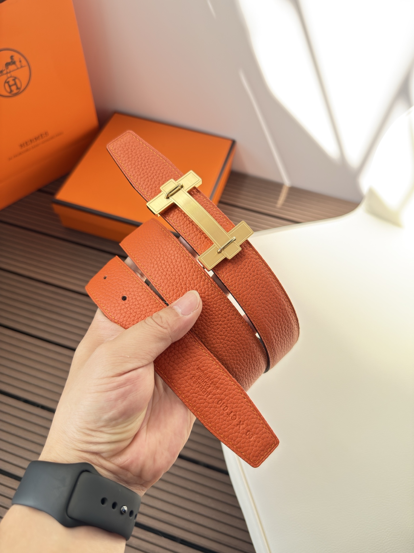  Hermès 双面进口原版皮料 纯钢五金 高端上档次  3.2CM