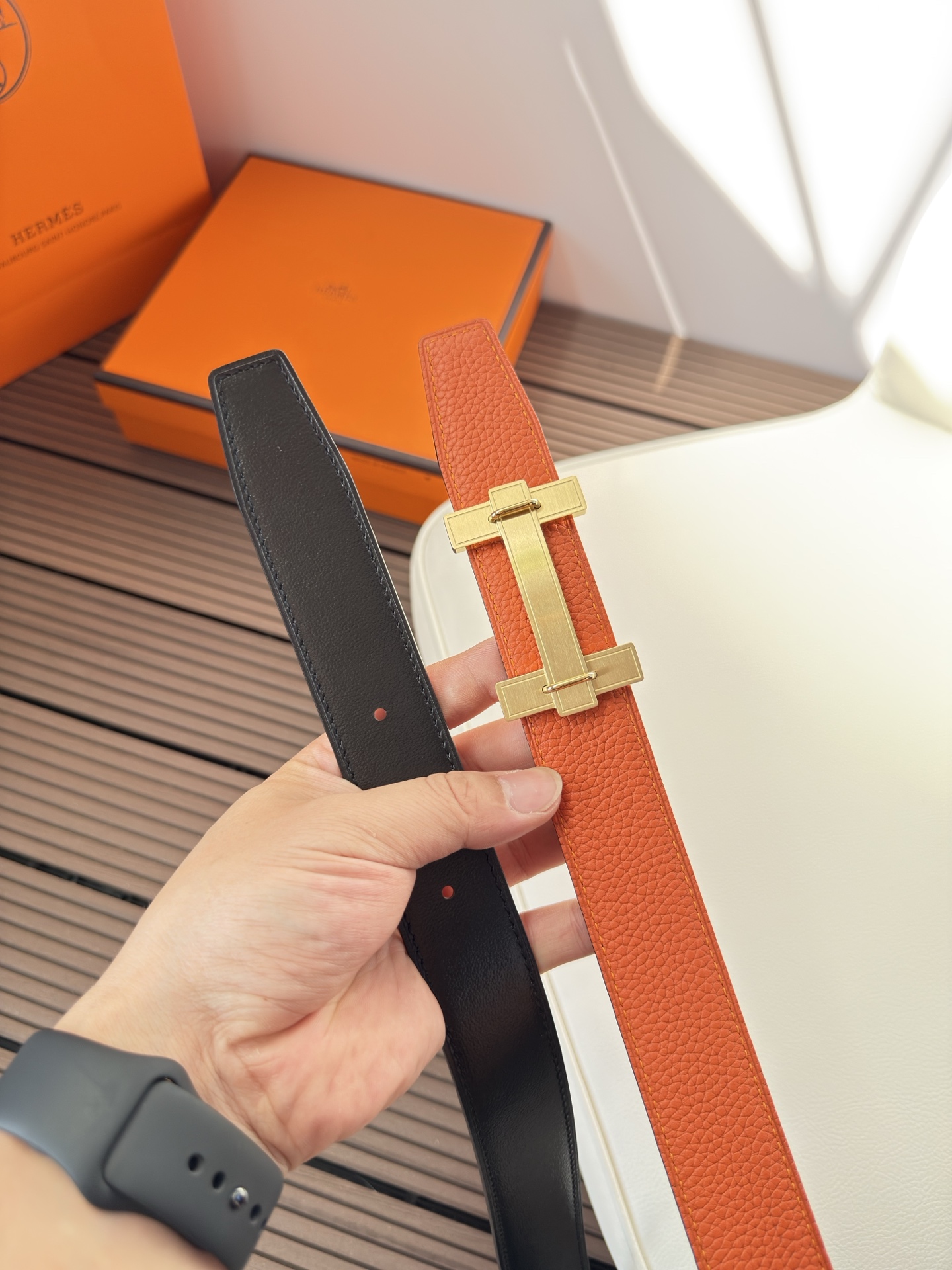  Hermès 双面进口原版皮料 纯钢五金 高端上档次  3.2CM