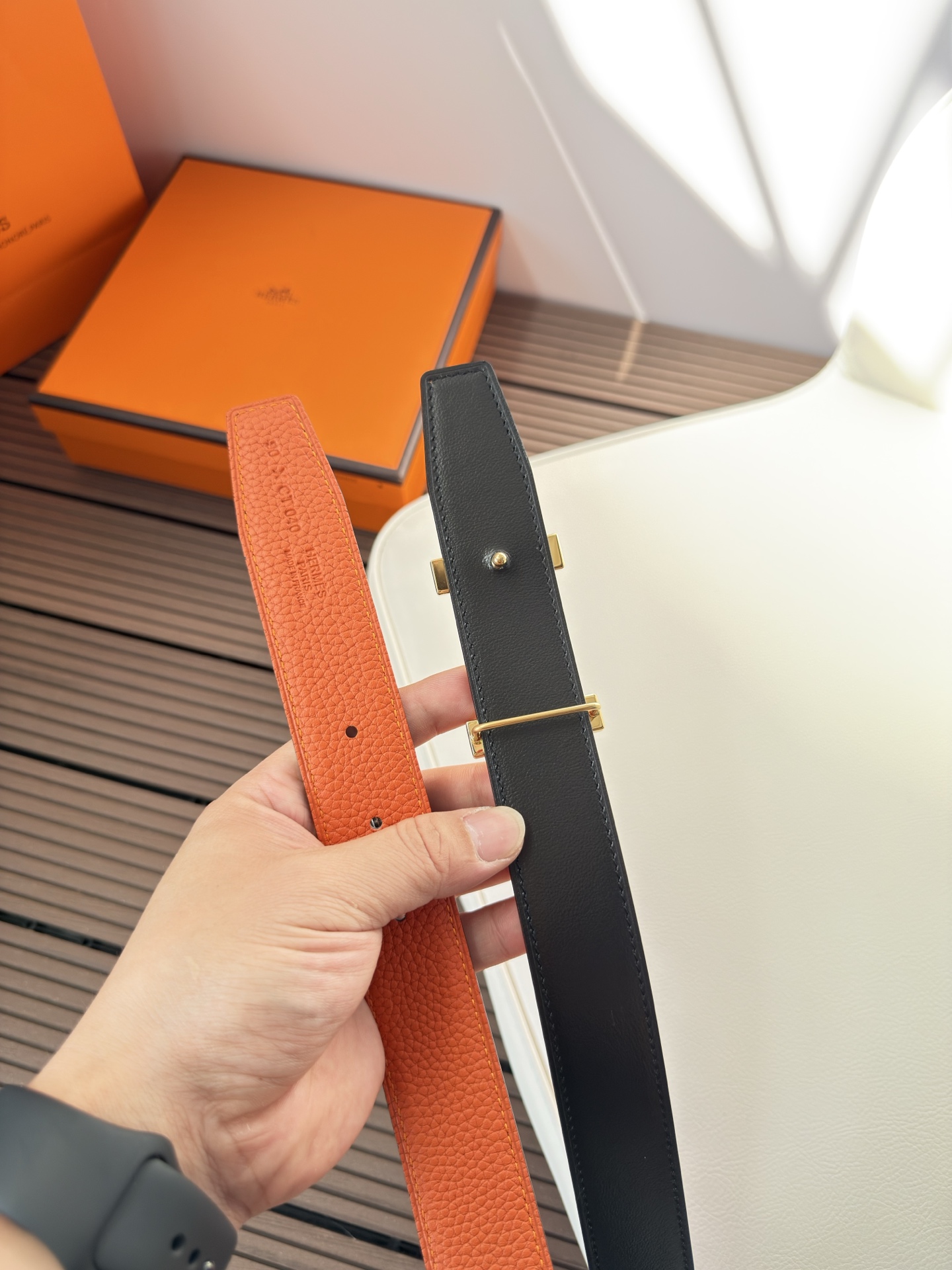  Hermès 双面进口原版皮料 纯钢五金 高端上档次  3.2CM