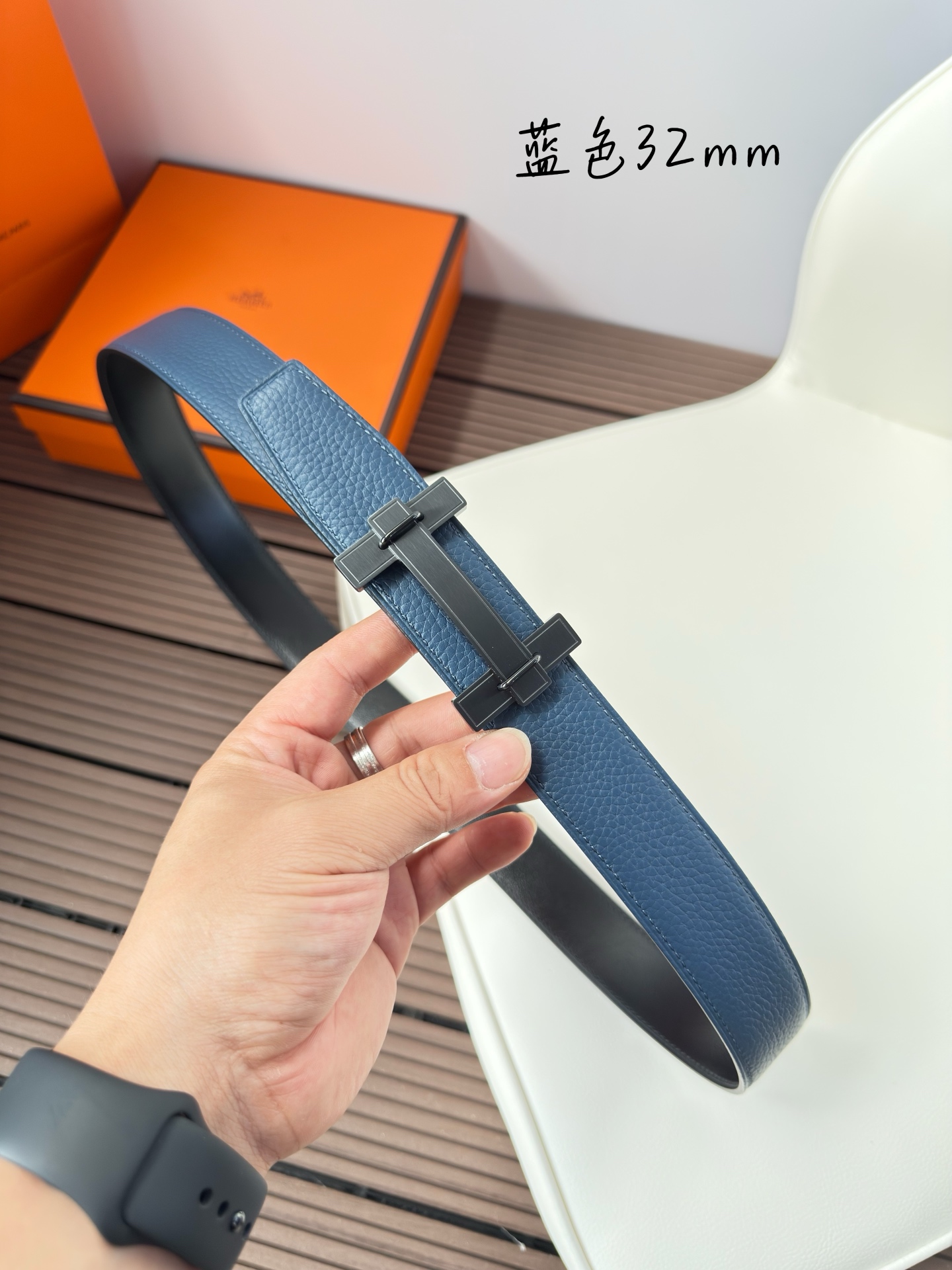  Hermès 双面进口原版皮料 纯钢五金 高端上档次  3.2CM