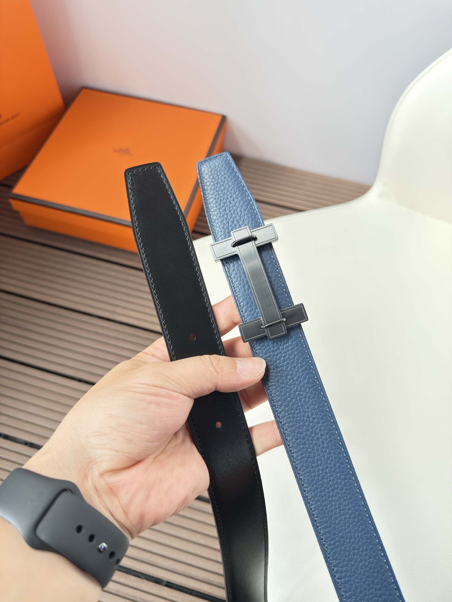  Hermès 双面进口原版皮料 纯钢五金 高端上档次  3.2CM