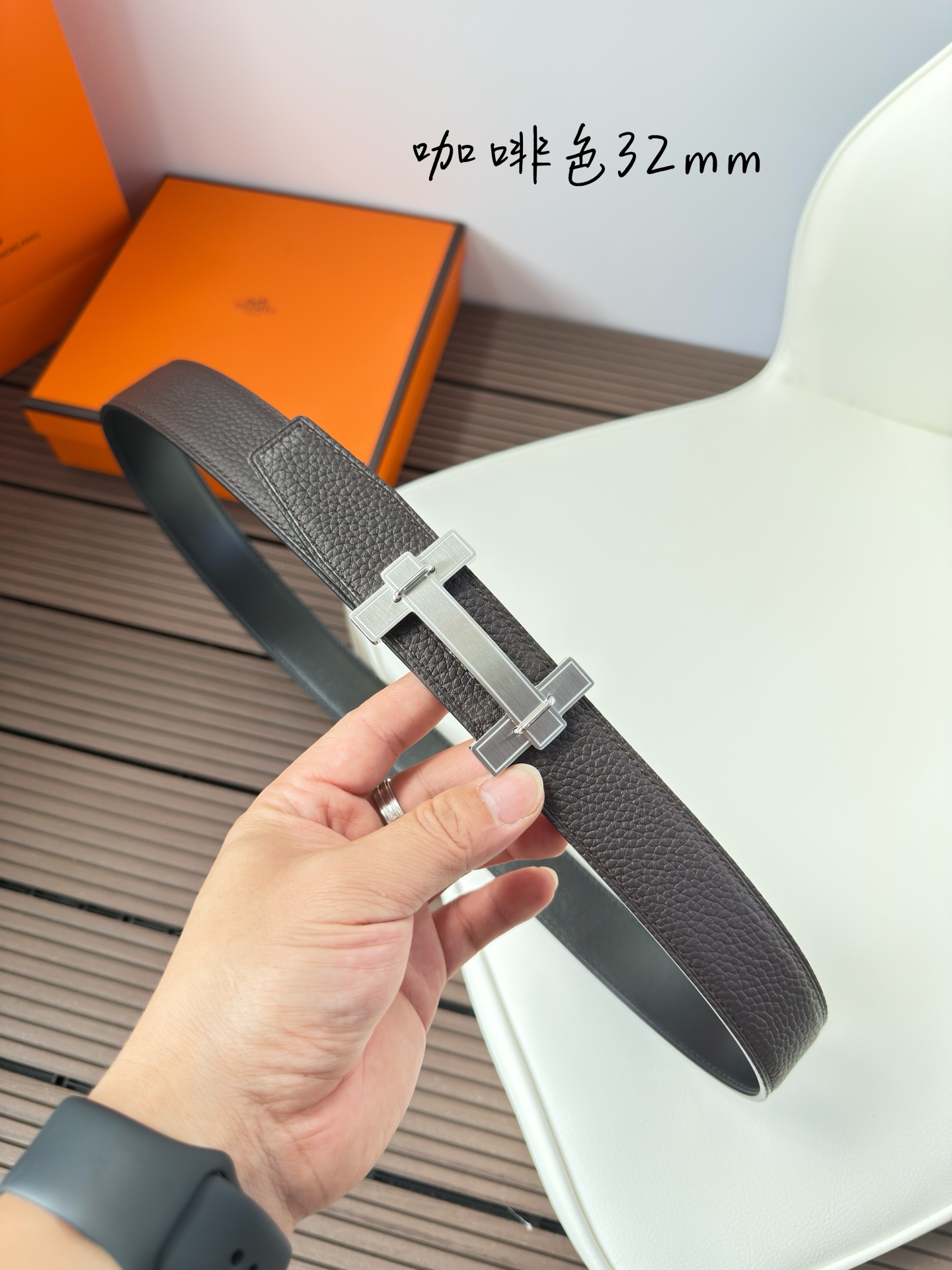  Hermès 双面进口原版皮料 纯钢五金 高端上档次  3.2CM