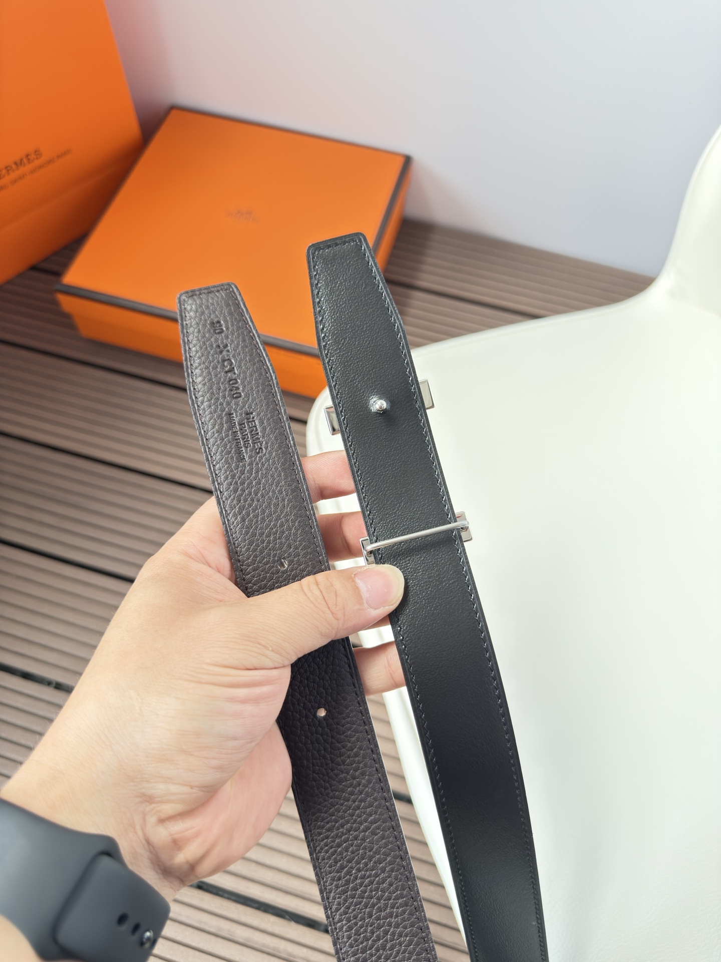  Hermès 双面进口原版皮料 纯钢五金 高端上档次  3.2CM