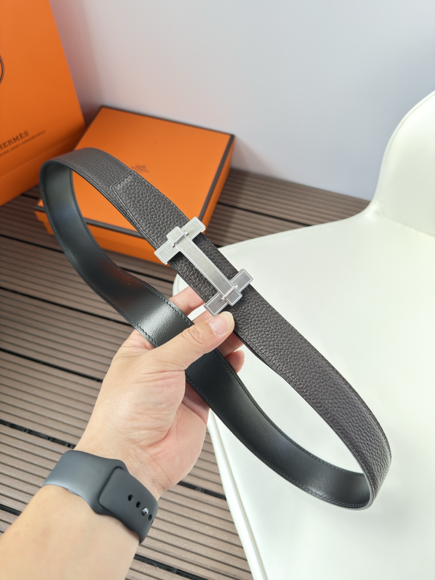  Hermès 双面进口原版皮料 纯钢五金 高端上档次  3.2CM