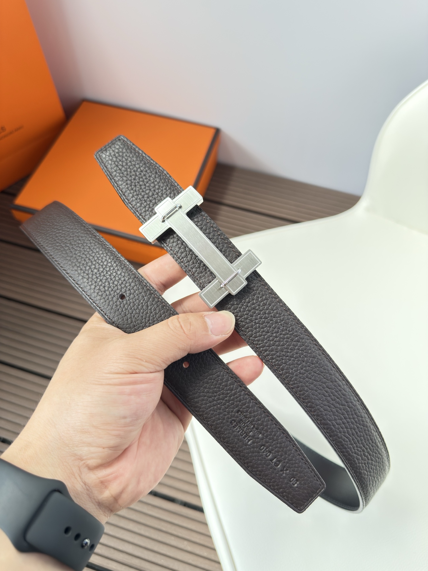 Hermès 双面进口原版皮料 纯钢五金 高端上档次  3.2CM