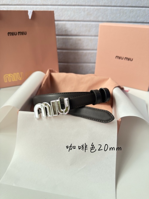 Miu Miu 24SS New Women's Belt with Iconic Logo Buckle - Chic & Stylish 1 Miu Miu 24SS New Women's Belt with Iconic Logo Buckle - Chic & Stylish