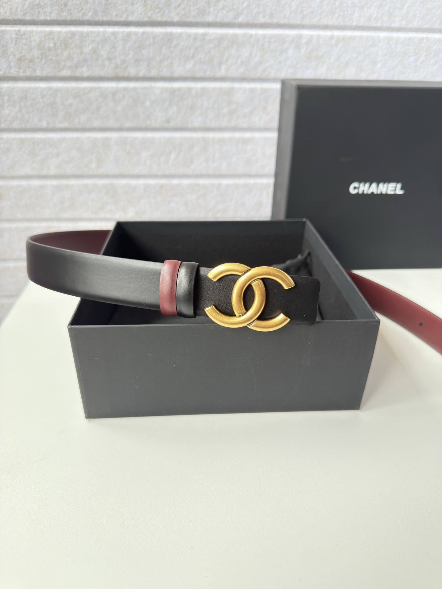 P 3.0cm 香奈儿官网新款，双面头层牛皮皮料，长度：75欧-110欧 铜五金扣原版开模定制