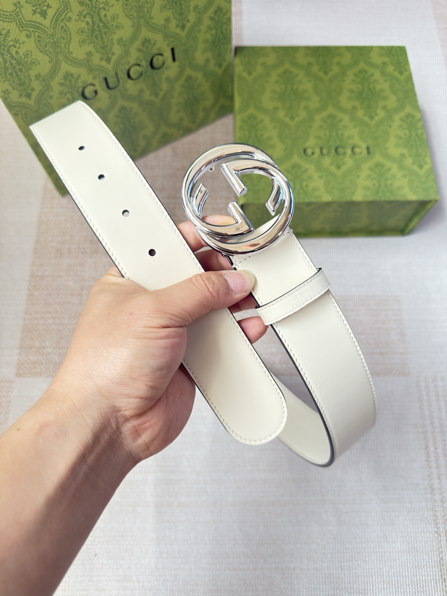 古驰双面小牛皮 搭配精品扣,原产皮料定制，专柜宽度4.0cm