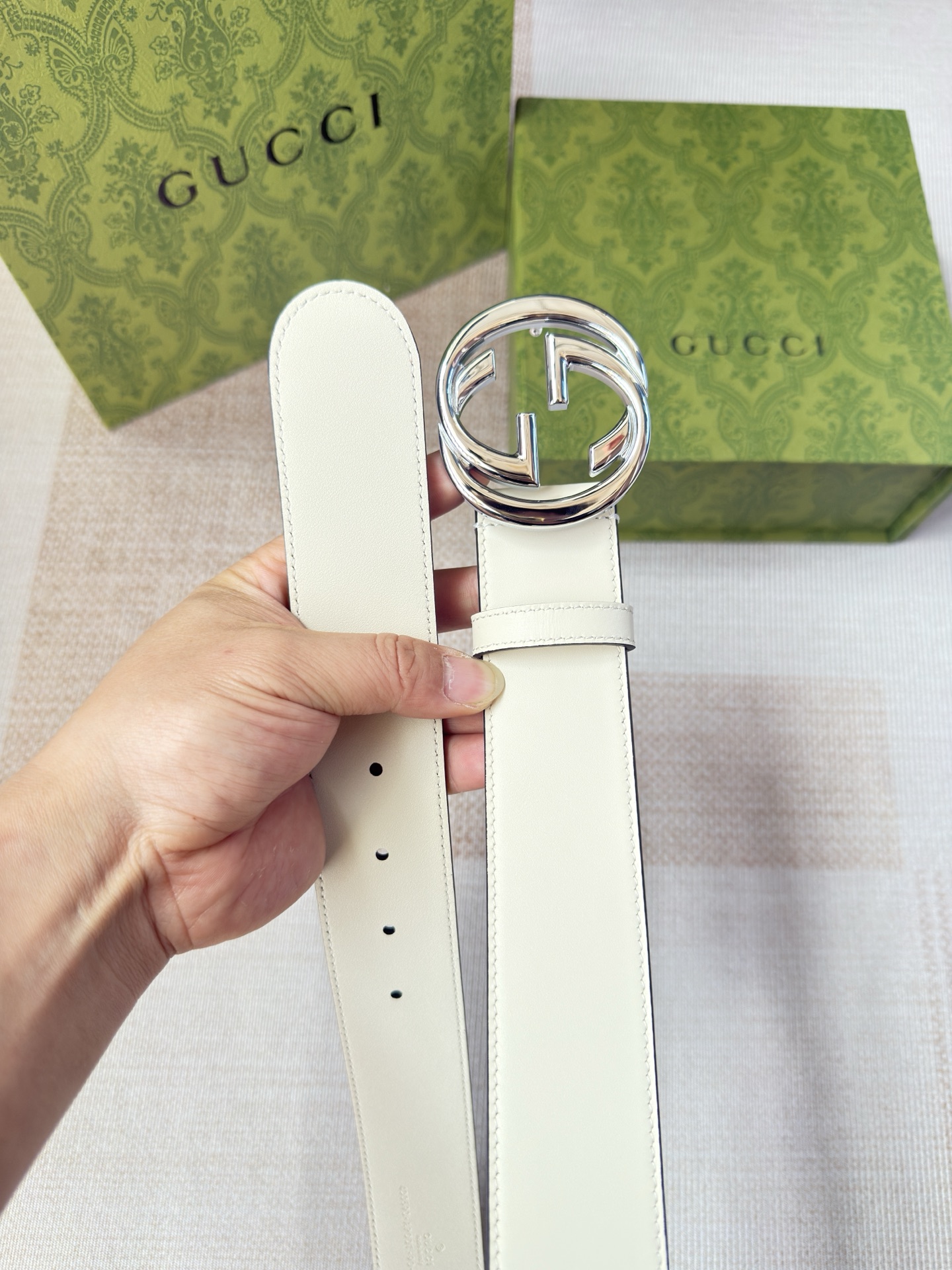 古驰双面小牛皮 搭配精品扣,原产皮料定制，专柜宽度4.0cm